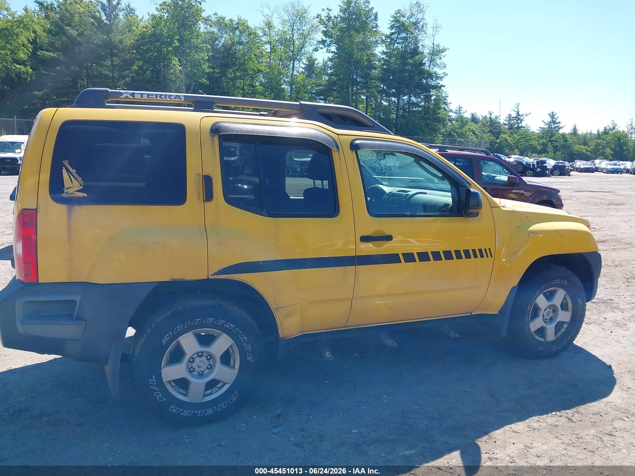 2007 Nissan Xterra X Yellow vin: 5N1AN08W07C545859