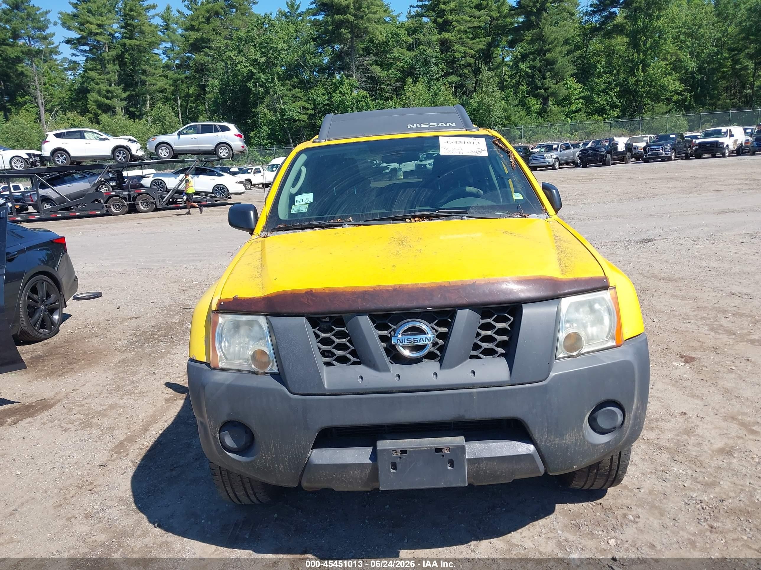 2007 Nissan Xterra X Yellow vin: 5N1AN08W07C545859