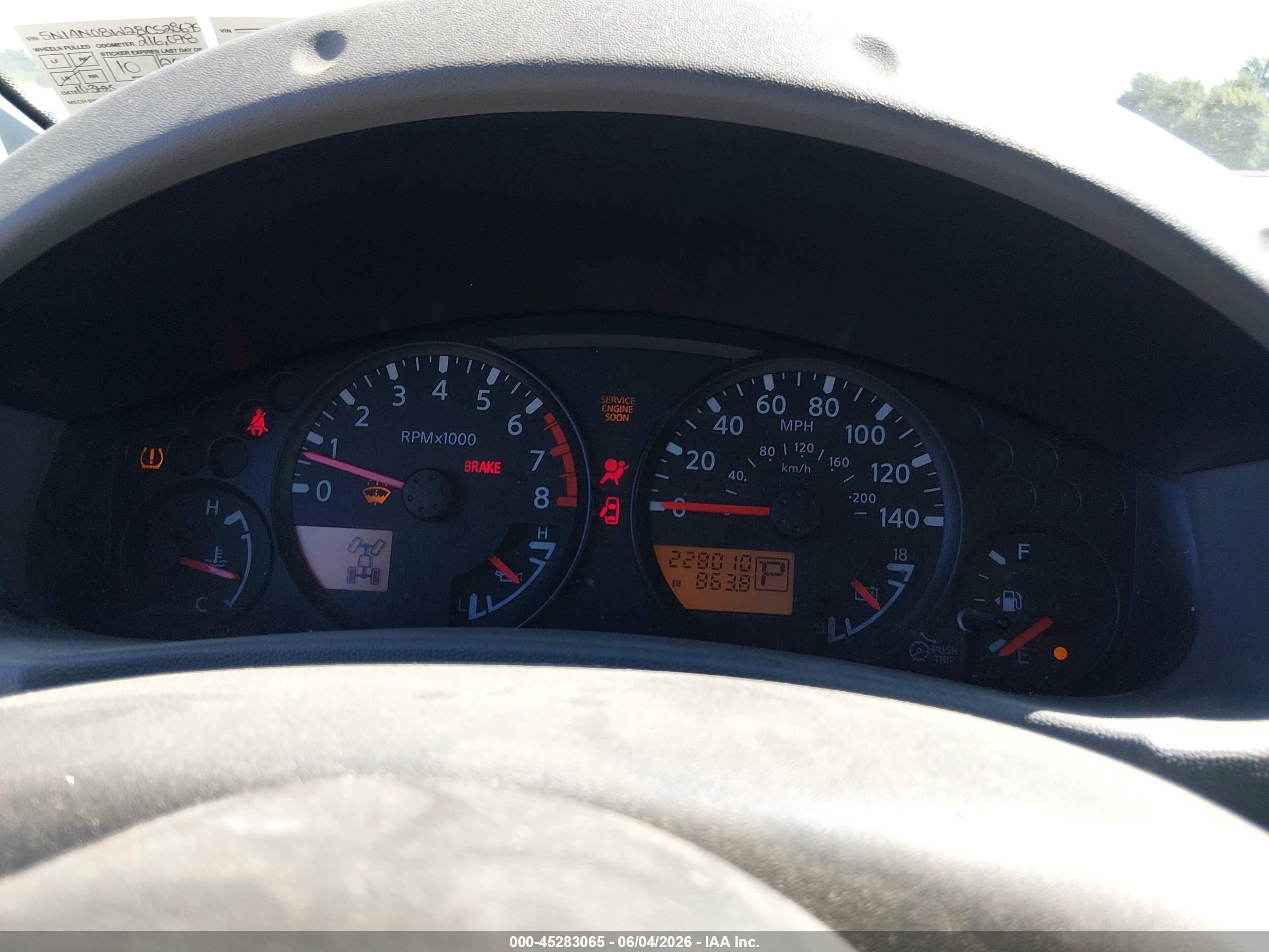 2008 Nissan Xterra S Red vin: 5N1AN08W28C528675