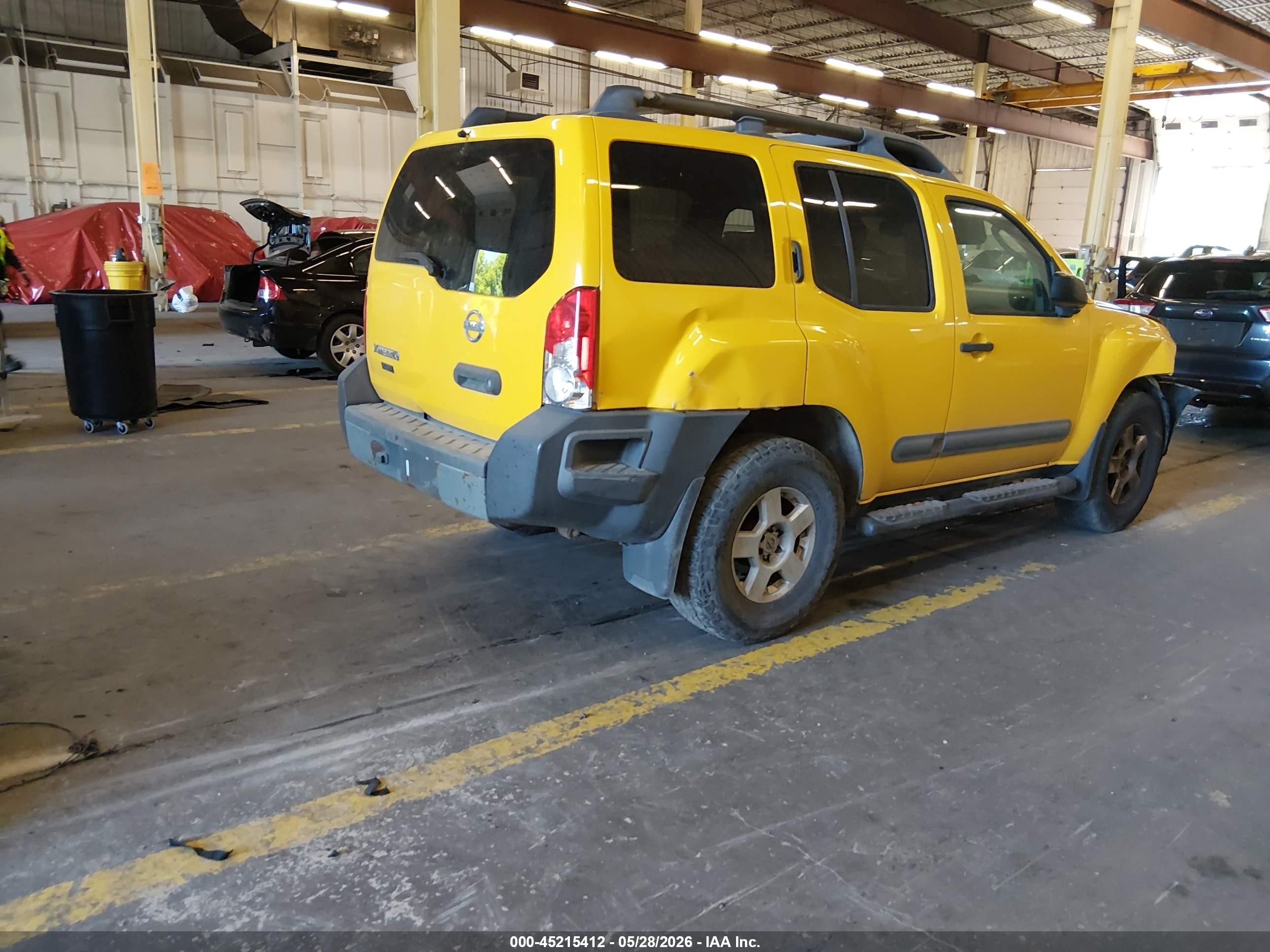 2005 Nissan Xterra S Yellow vin: 5N1AN08W35C600138