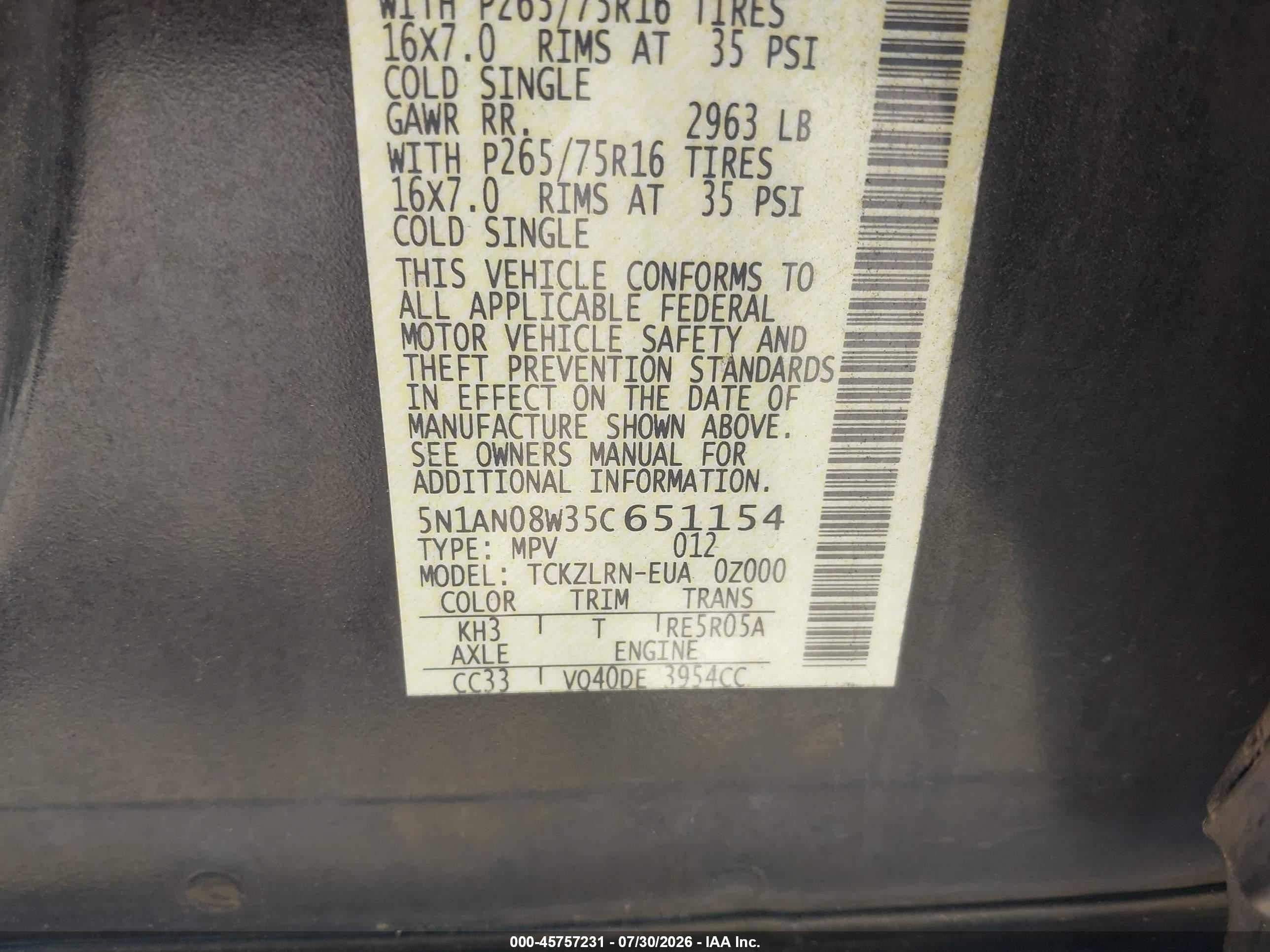 2005 Nissan Xterra Off Road Black vin: 5N1AN08W35C651154