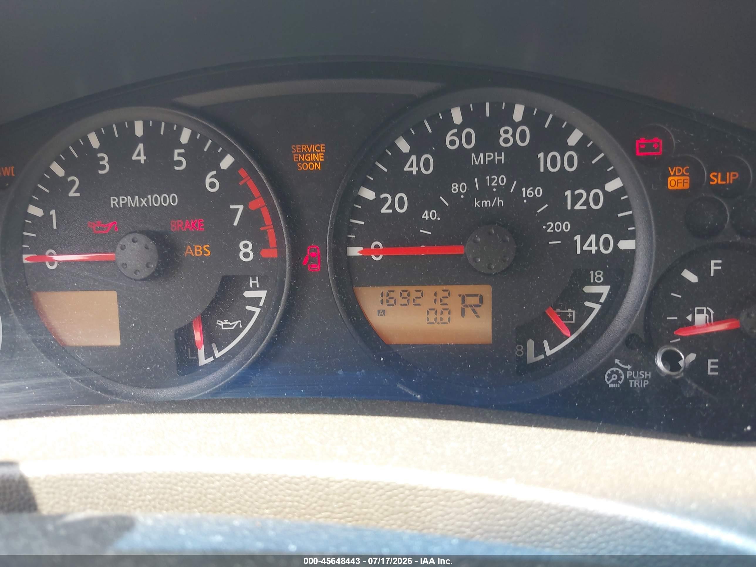 2006 Nissan Xterra X Gold vin: 5N1AN08W56C543586