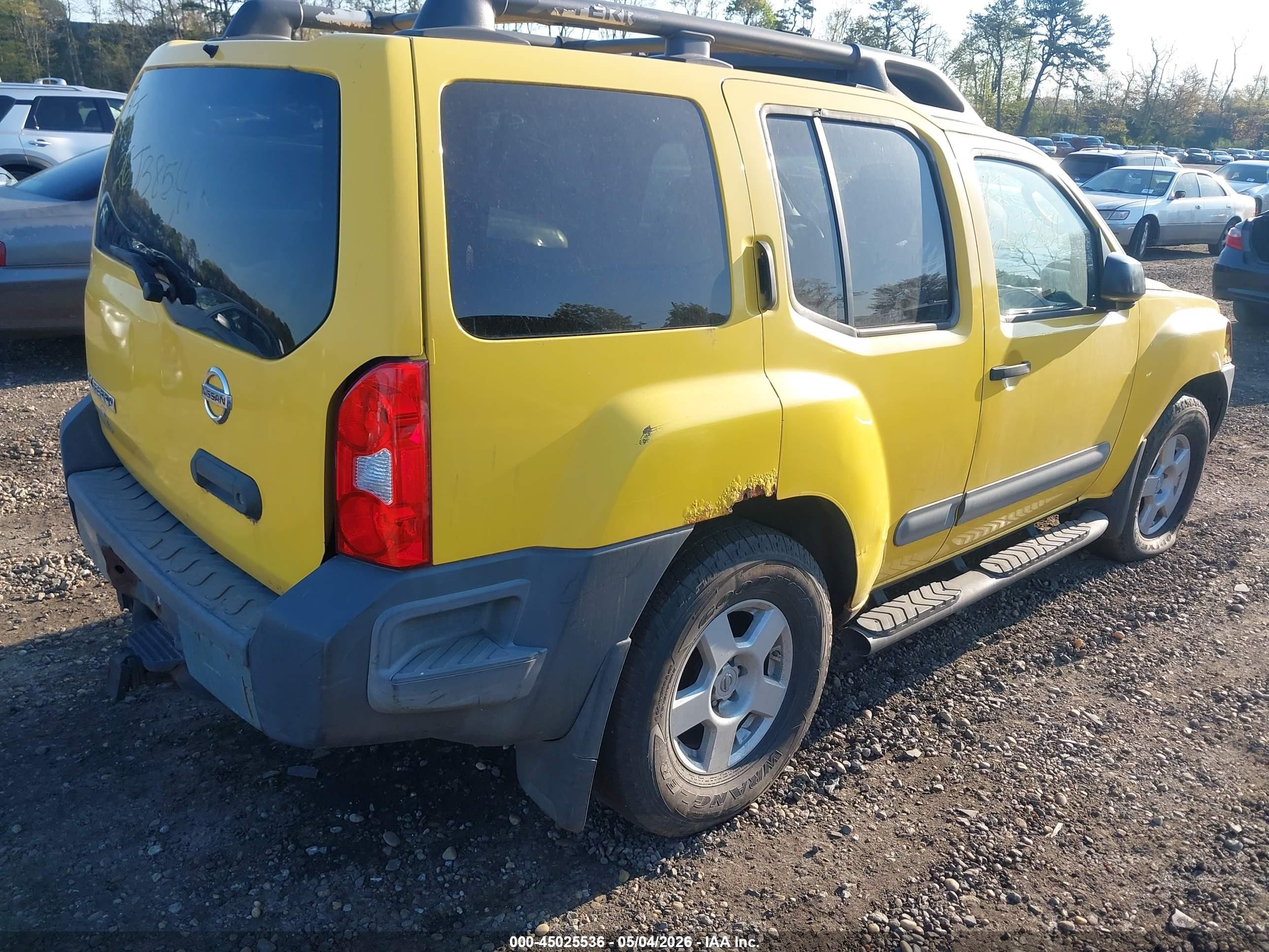 2005 Nissan Xterra S Желтый vin: 5N1AN08W75C616651