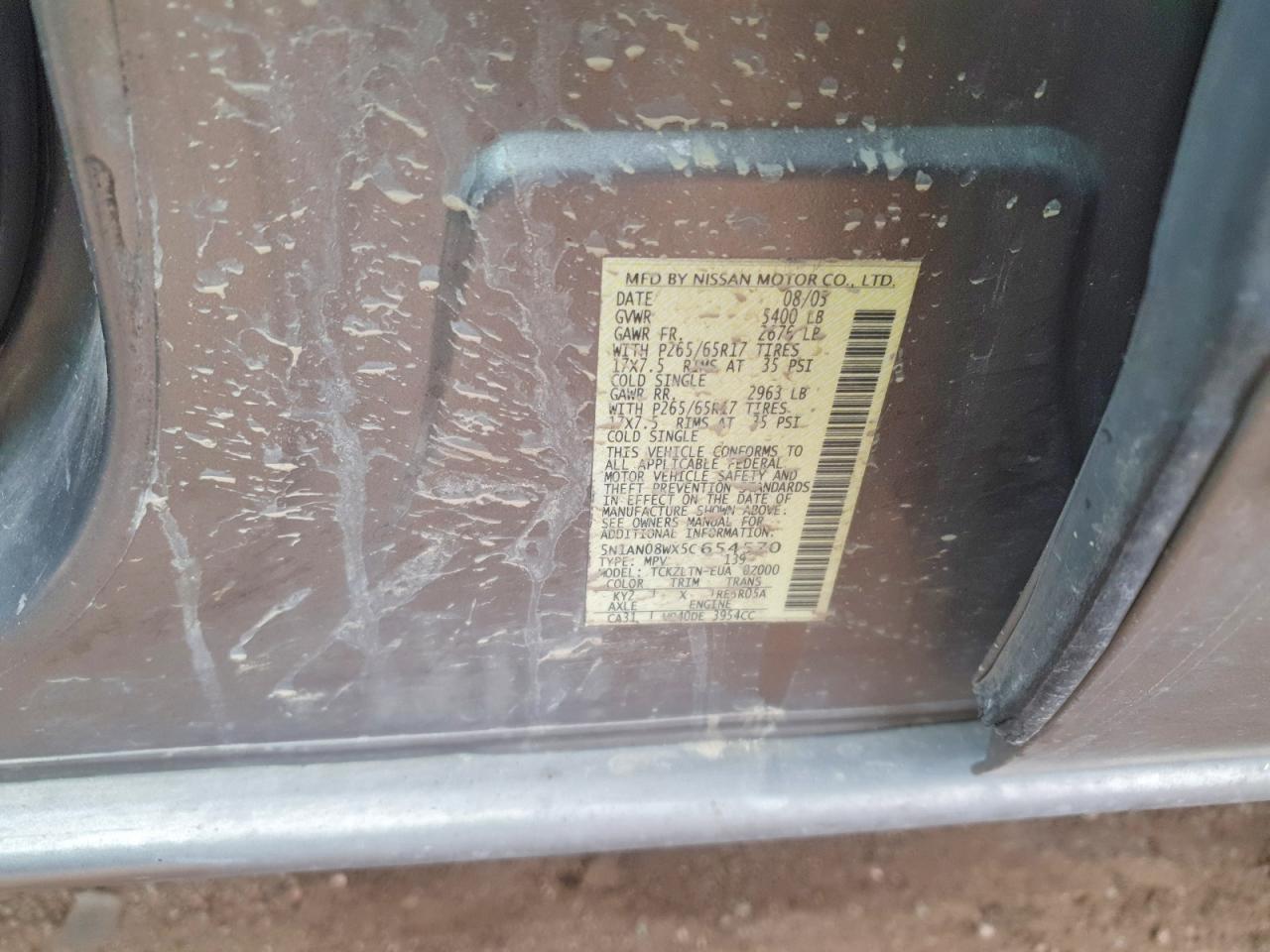 2005 Nissan Xterra Off Road Tan vin: 5N1AN08WX5C654570
