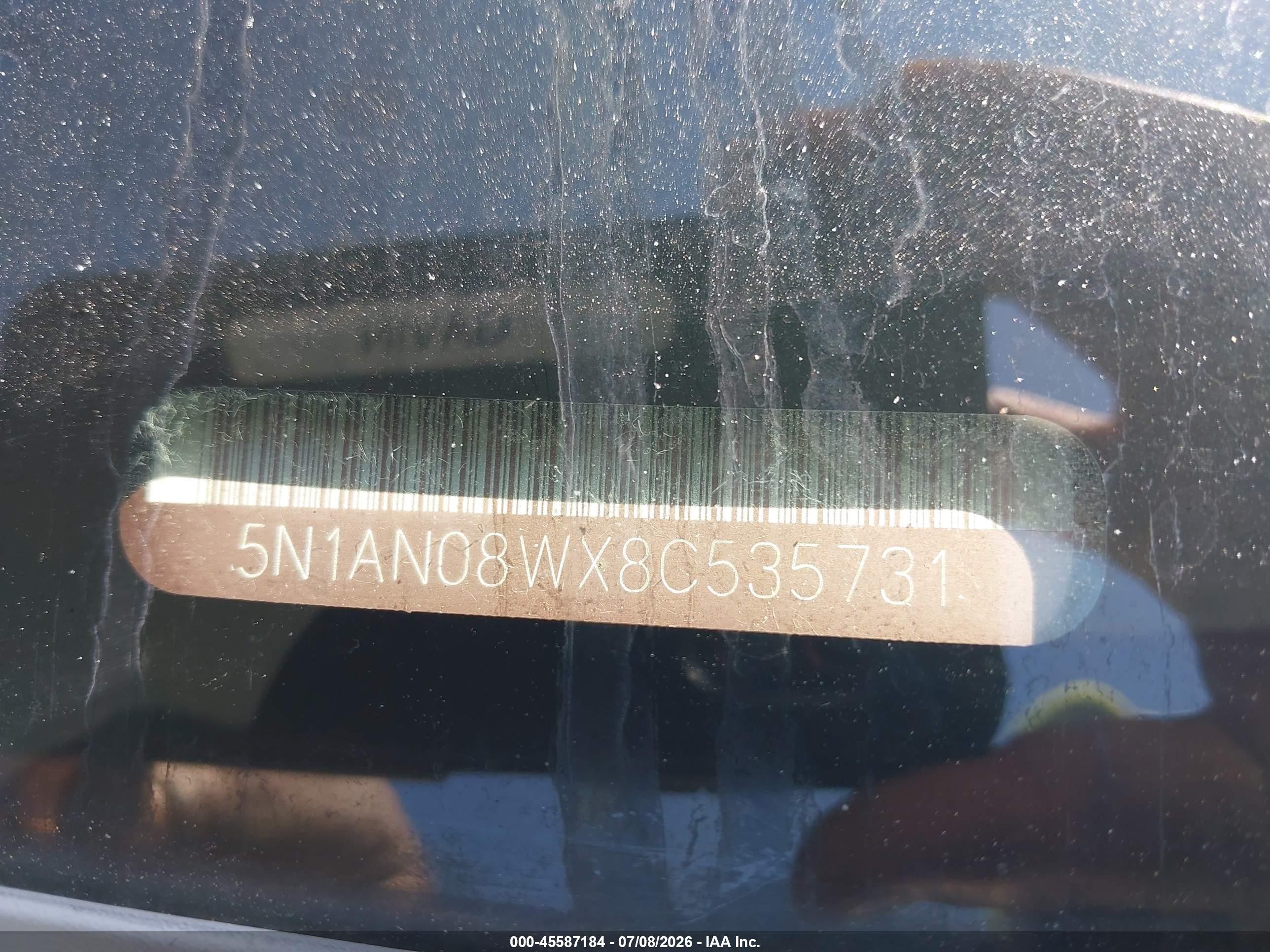 2008 Nissan Xterra S Silver vin: 5N1AN08WX8C535731