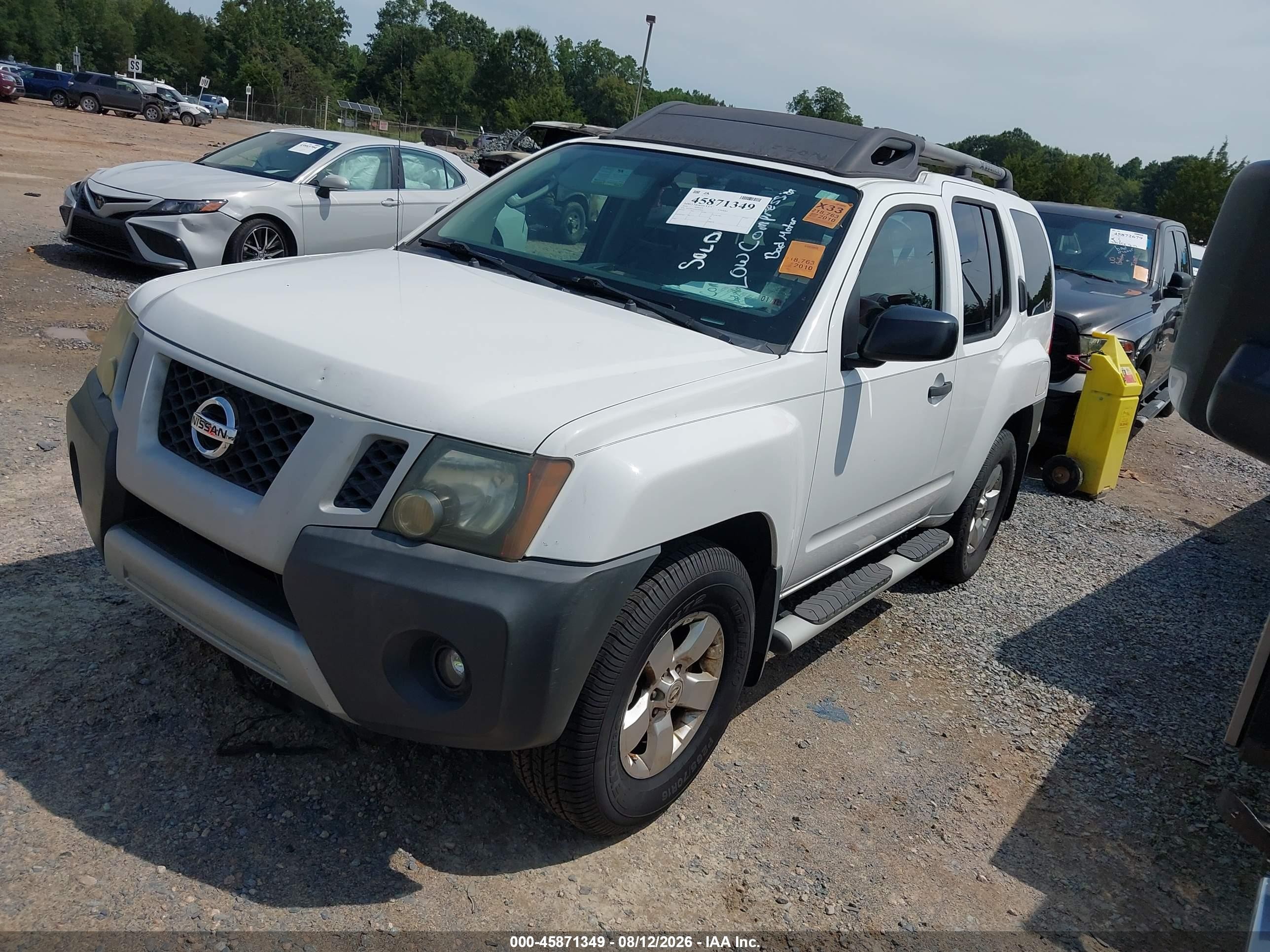 2010 Nissan Xterra S White vin: 5N1AN0NU6AC524055