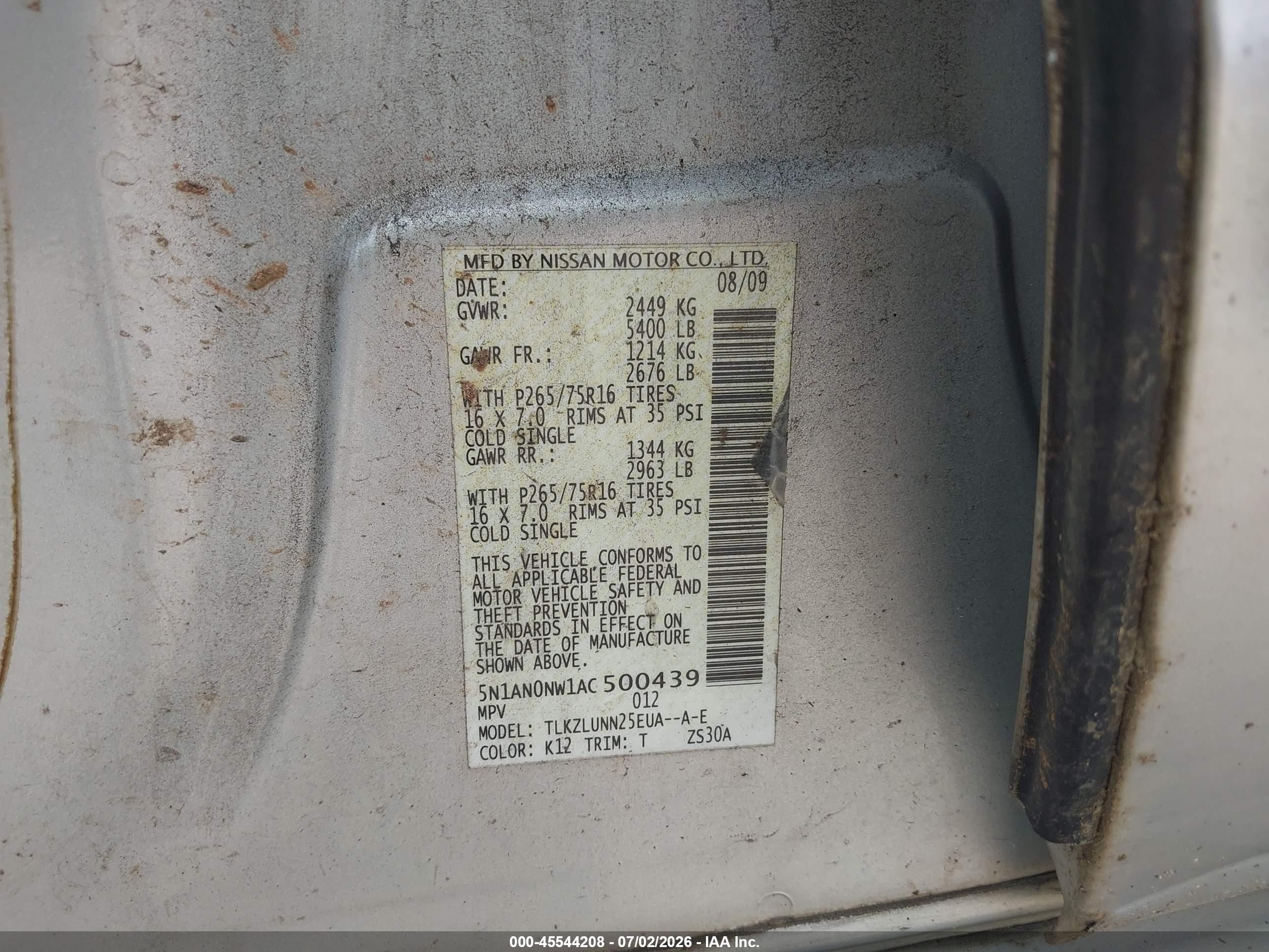 2010 Nissan Xterra Off Road Silver vin: 5N1AN0NW1AC500439