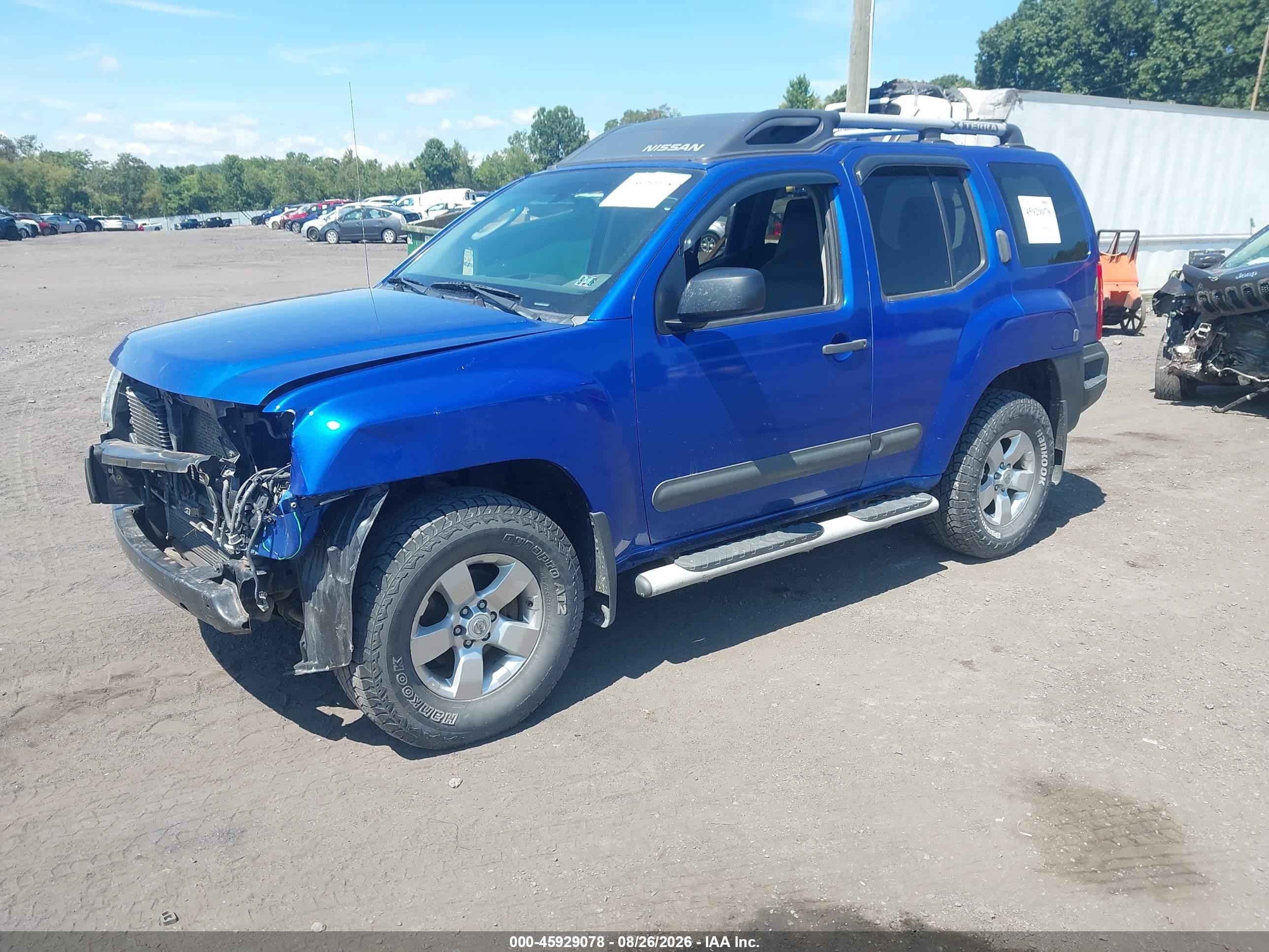2012 Nissan Xterra S Blue vin: 5N1AN0NW4CC508876