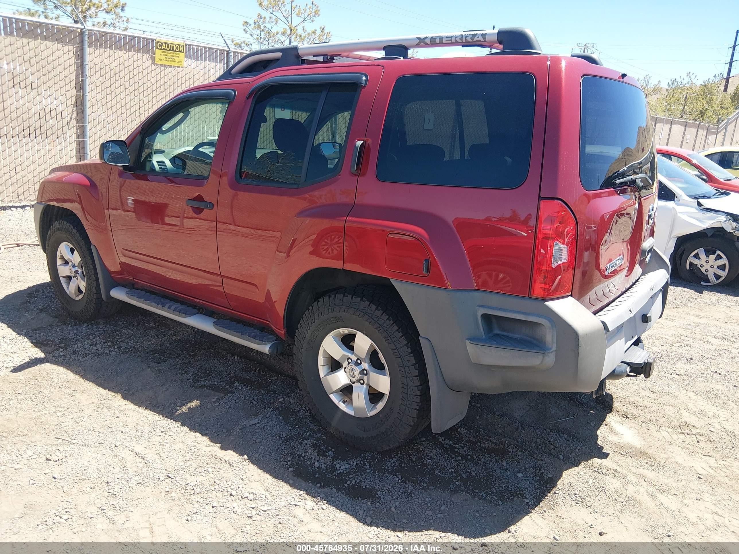 2010 Nissan Xterra S Red vin: 5N1AN0NW5AC506096