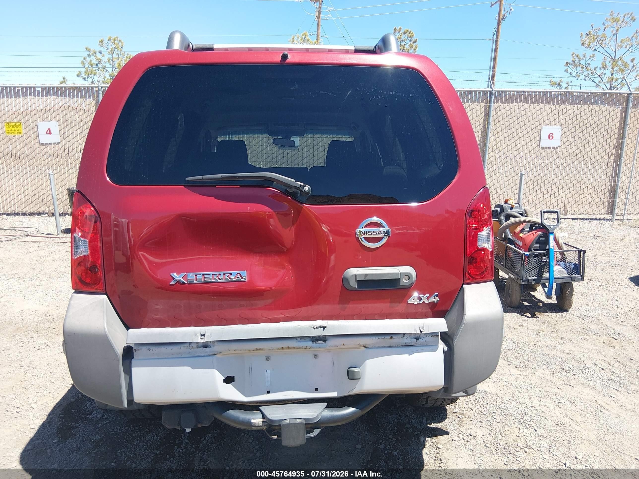 2010 Nissan Xterra S Red vin: 5N1AN0NW5AC506096