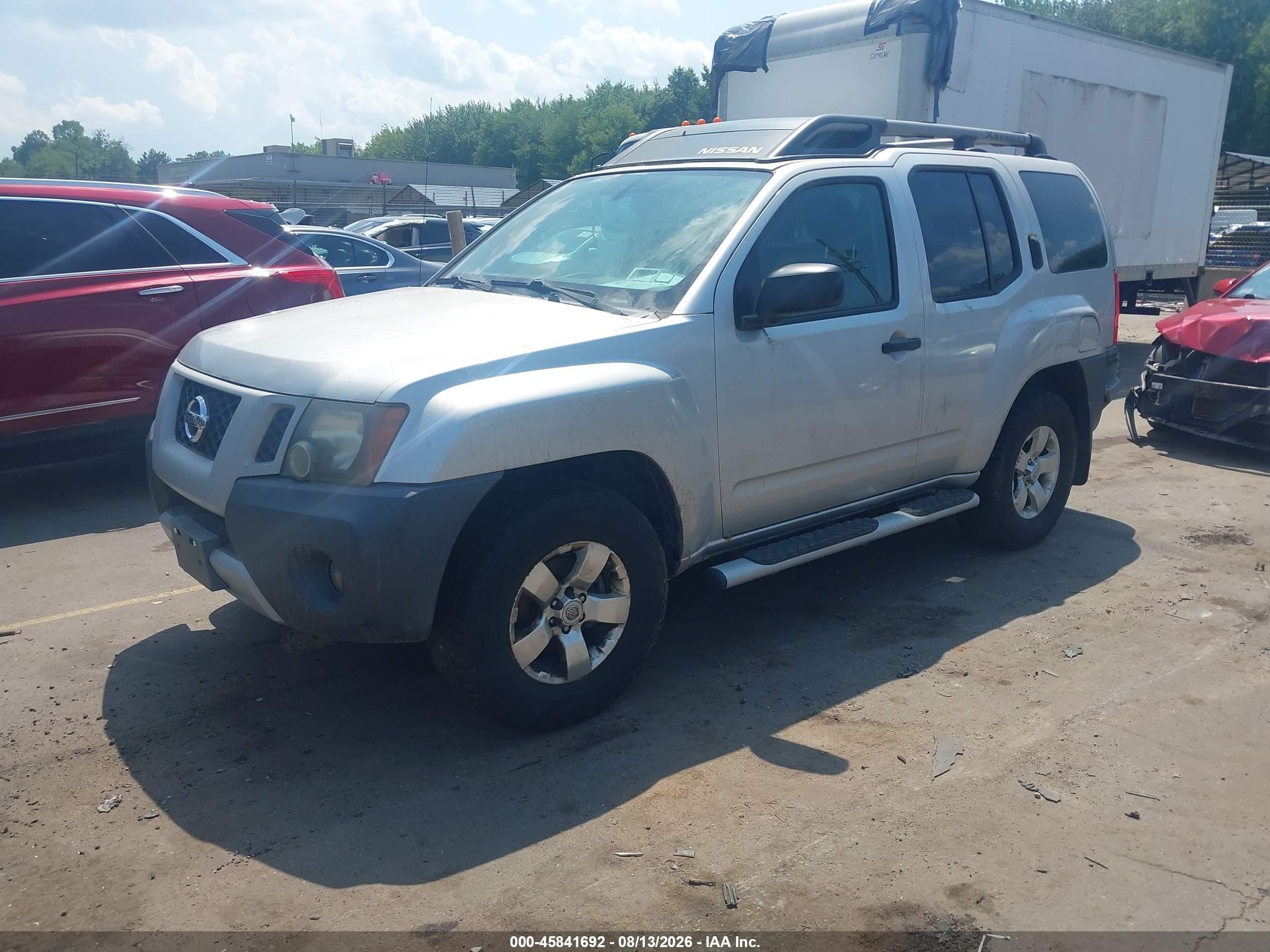 2010 Nissan Xterra S Silver vin: 5N1AN0NW9AC510975