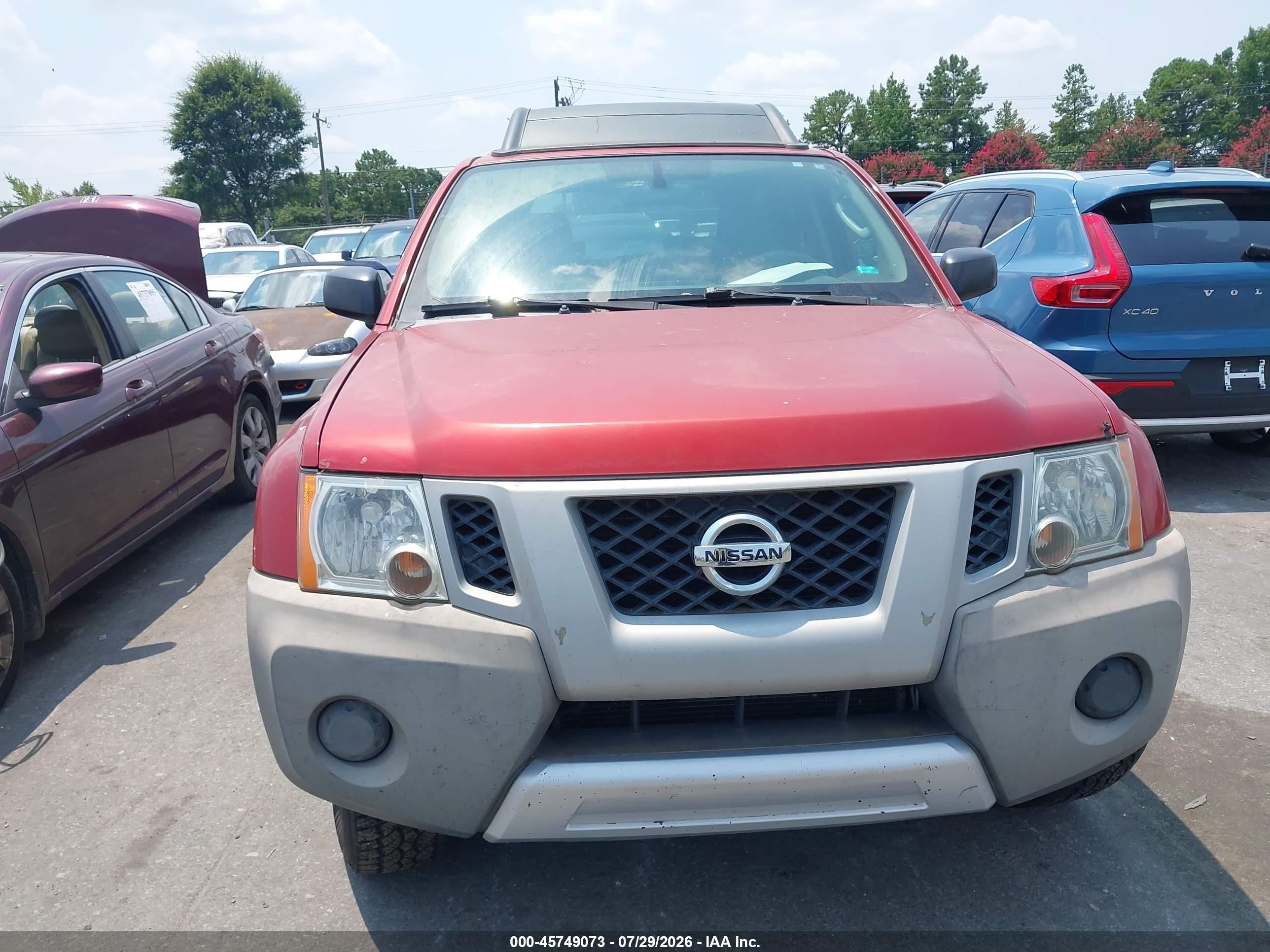 2012 Nissan Xterra S Red vin: 5N1AN0NWXCC526427