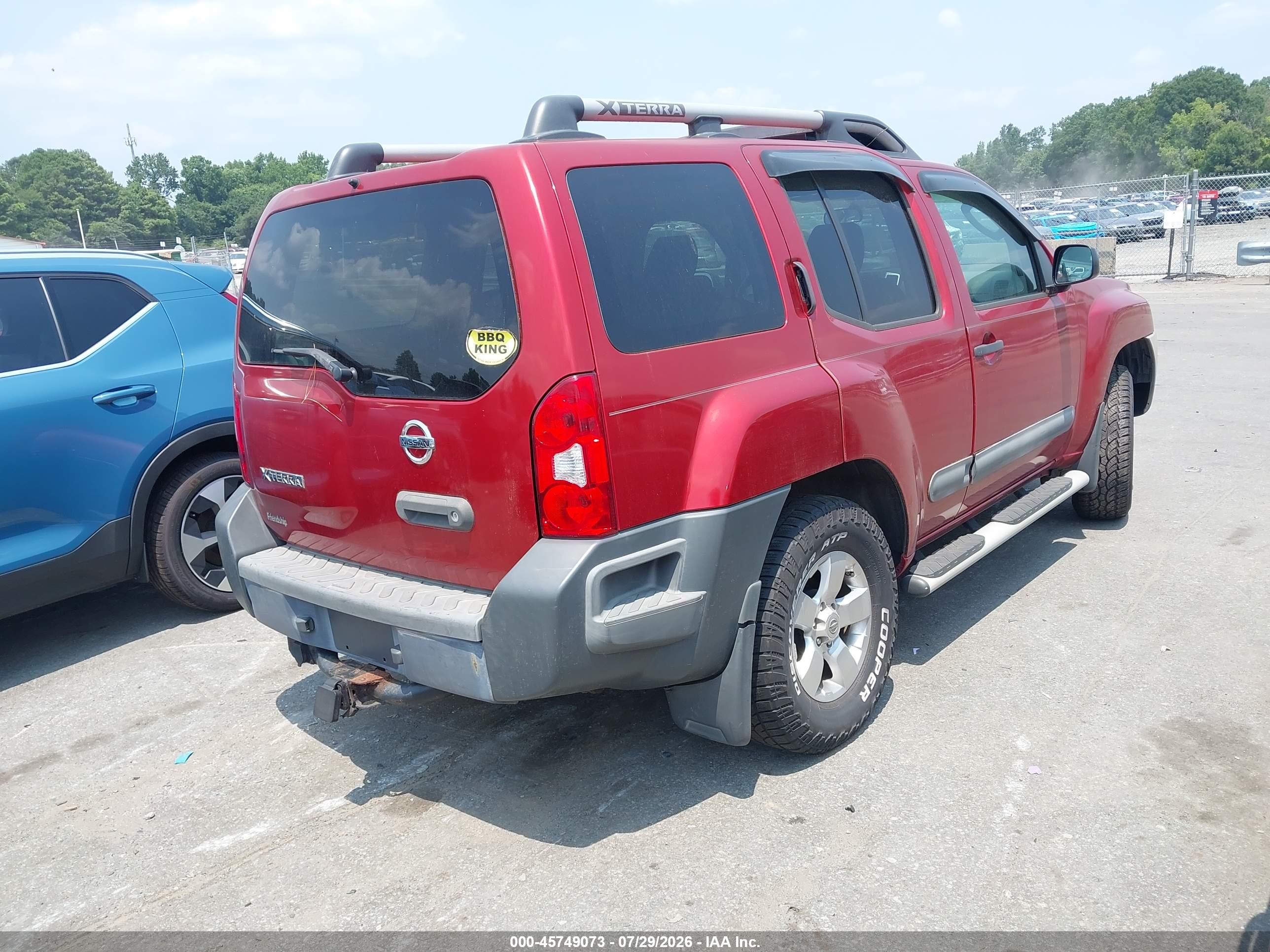 2012 Nissan Xterra S Red vin: 5N1AN0NWXCC526427