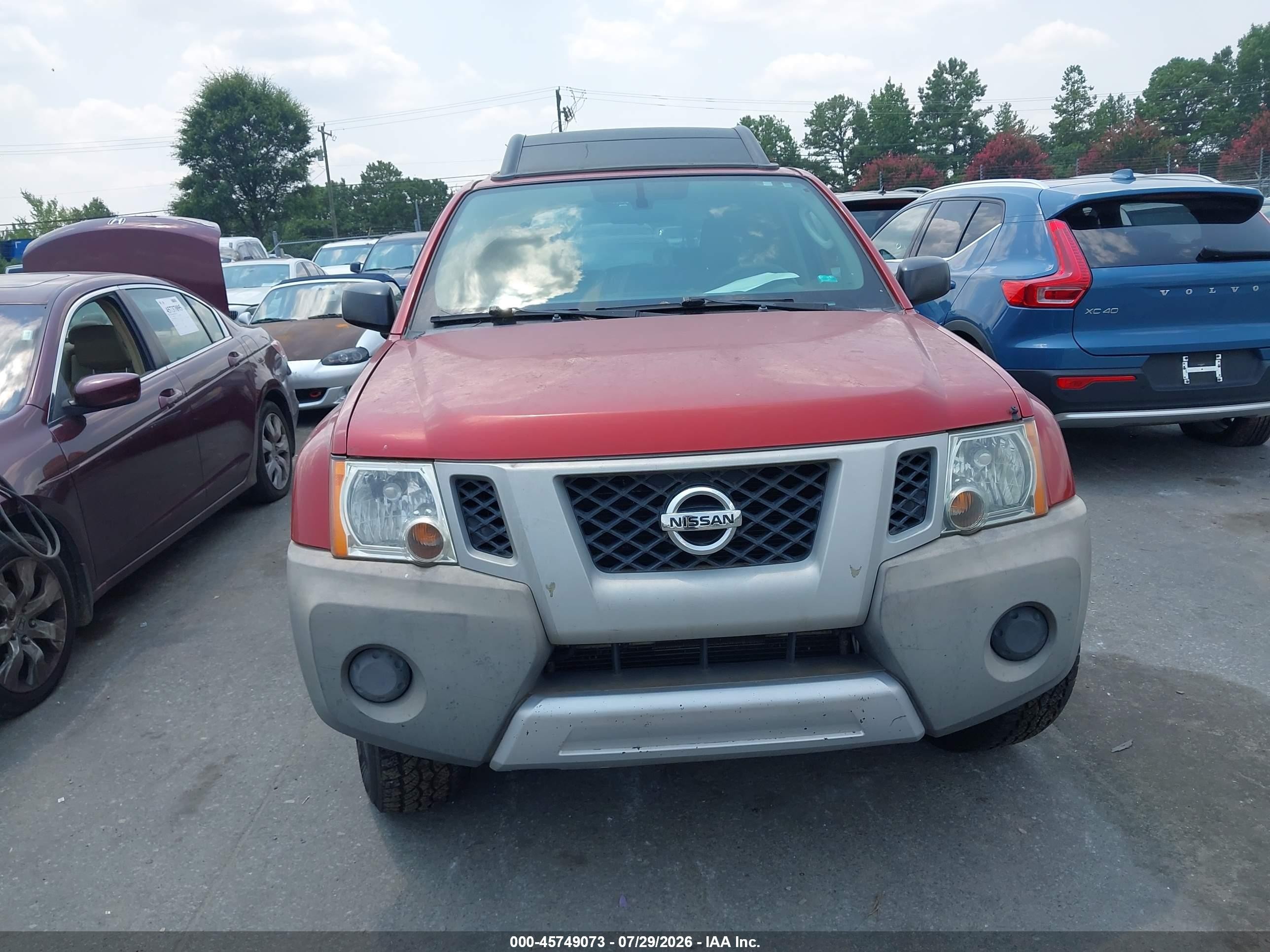2012 Nissan Xterra S Red vin: 5N1AN0NWXCC526427