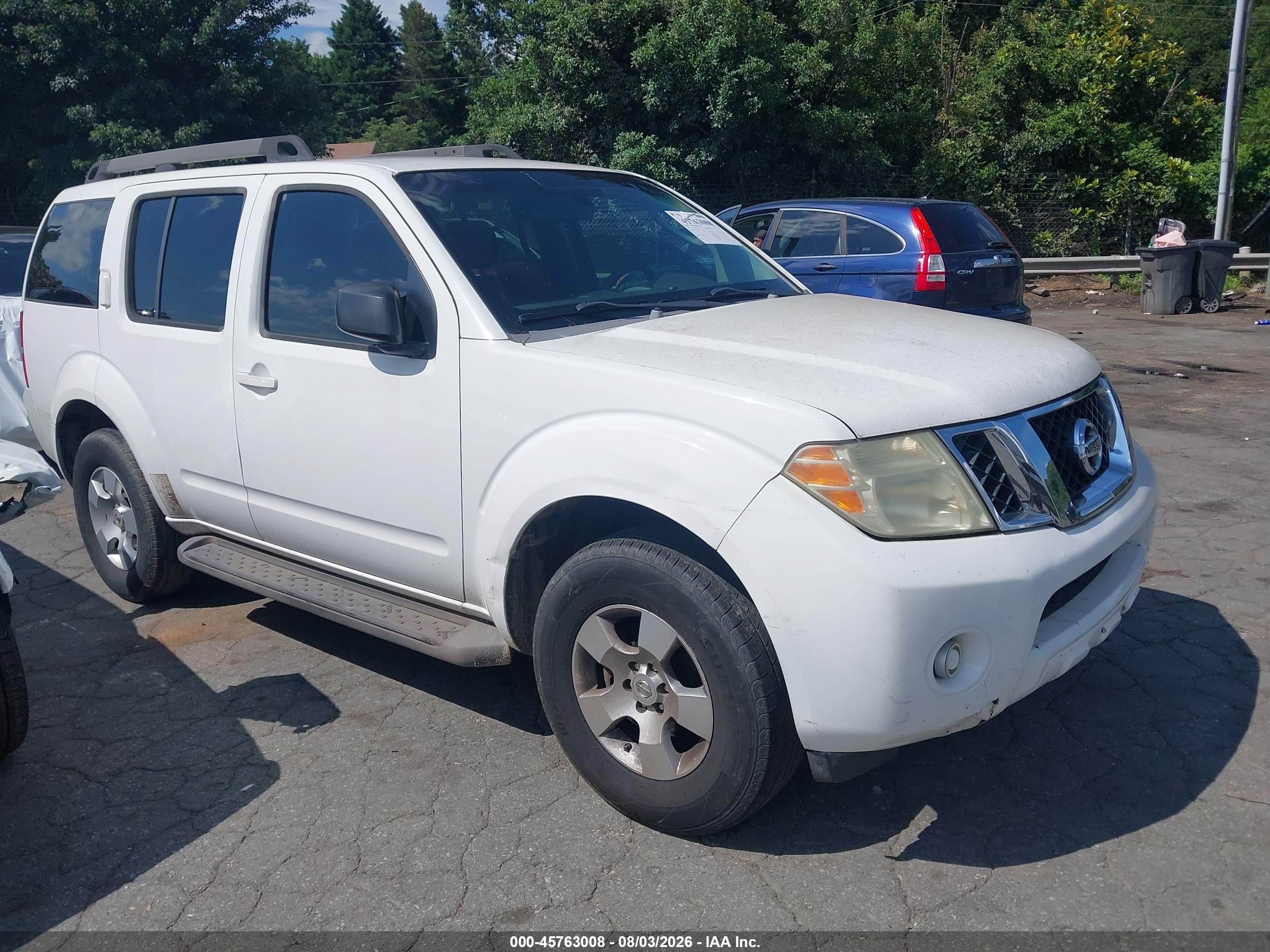 2008 Nissan Pathfinder S White vin: 5N1AR18B38C623947