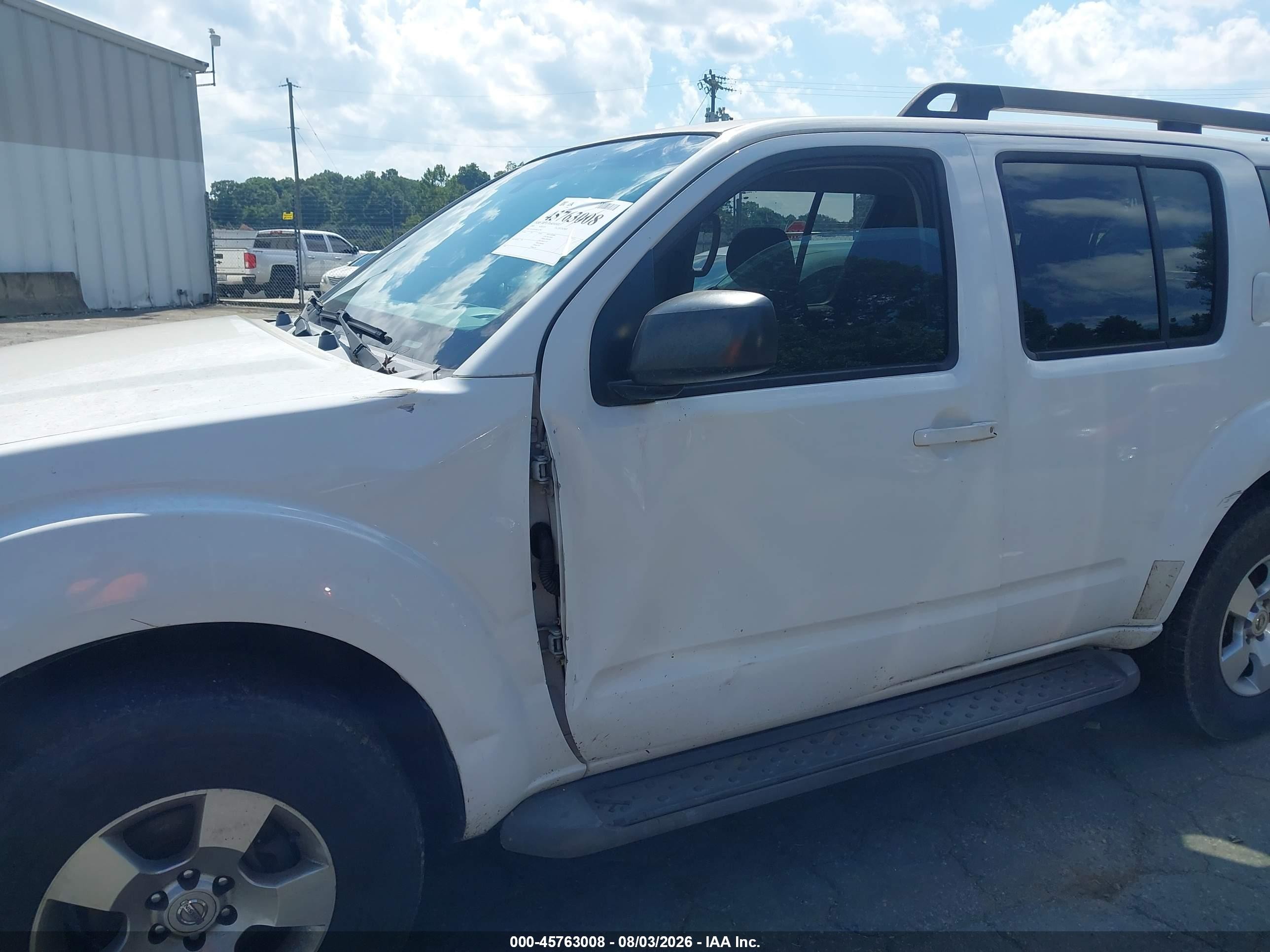 2008 Nissan Pathfinder S White vin: 5N1AR18B38C623947