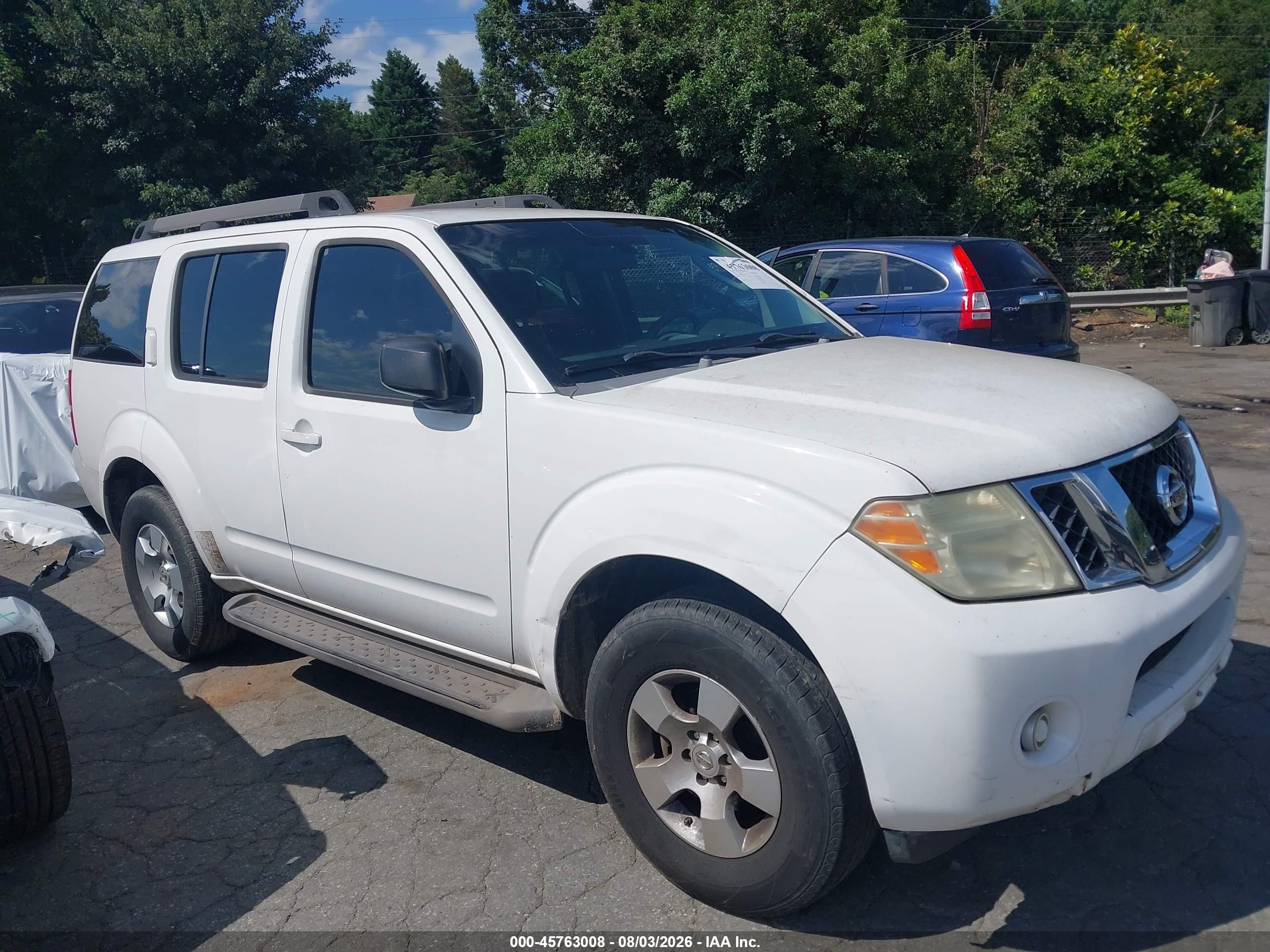 2008 Nissan Pathfinder S White vin: 5N1AR18B38C623947