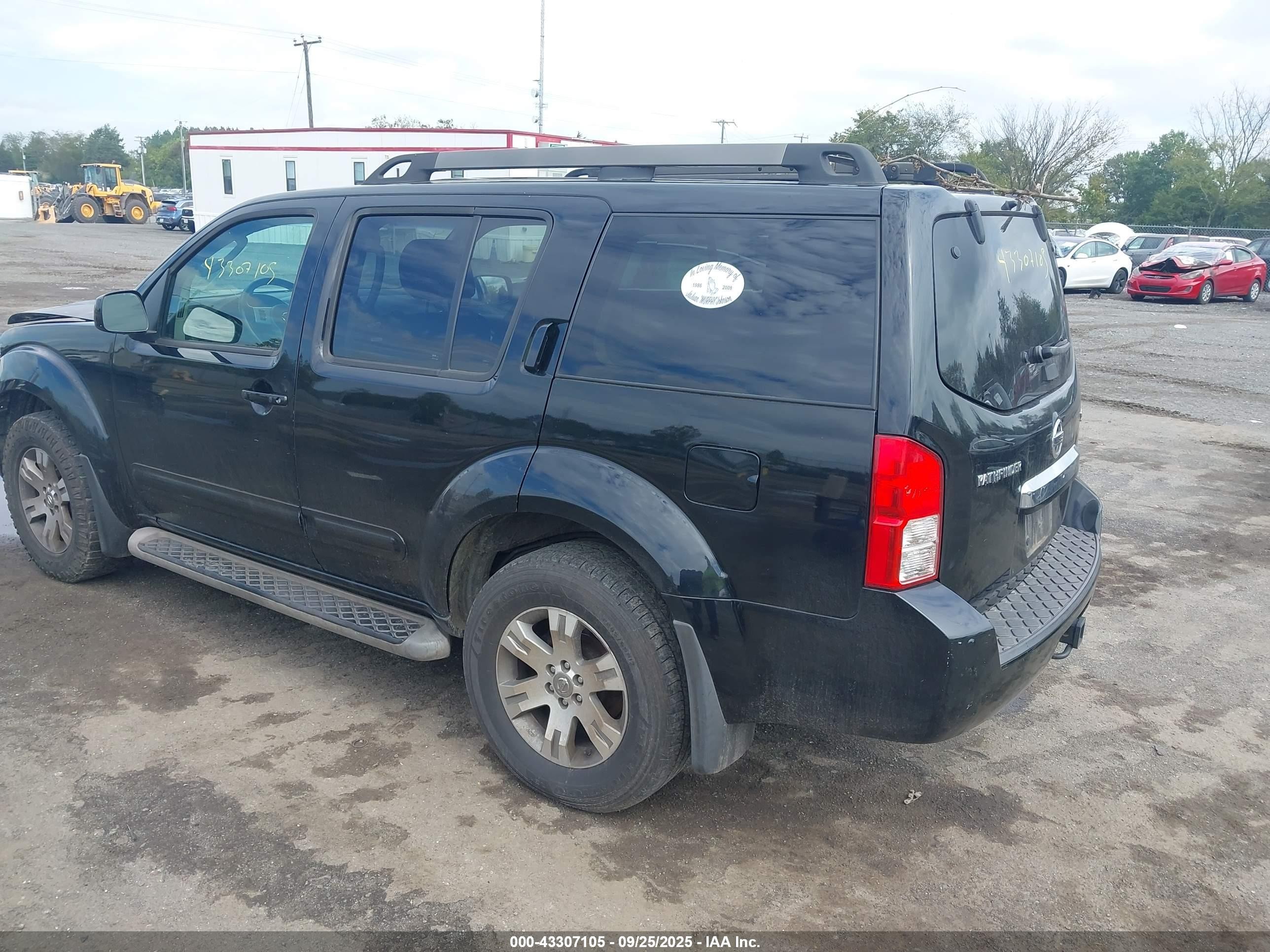 2009 Nissan Pathfinder Se Black vin: 5N1AR18B49C617107