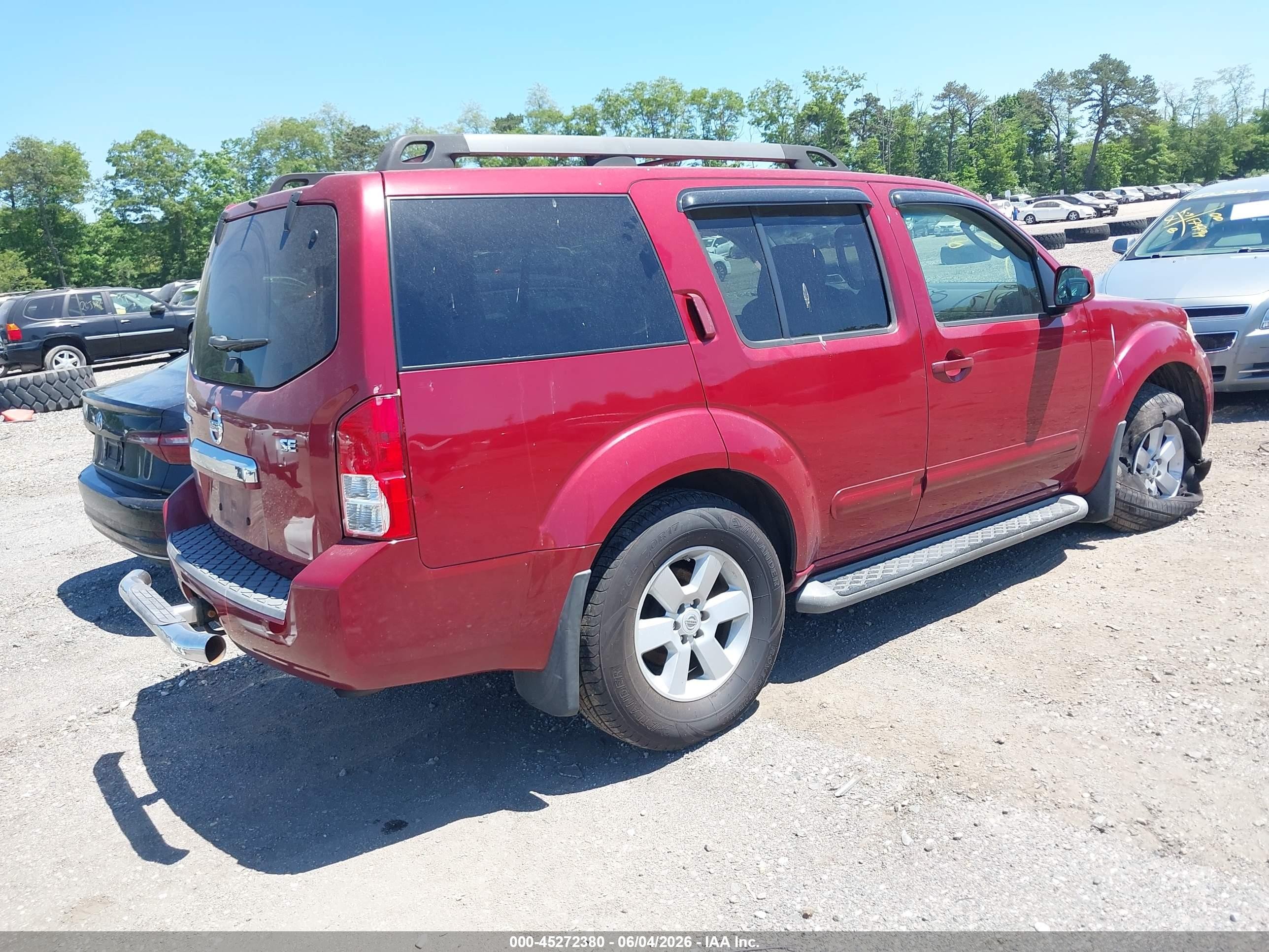 2008 Nissan Pathfinder Se Красный vin: 5N1AR18B58C653113