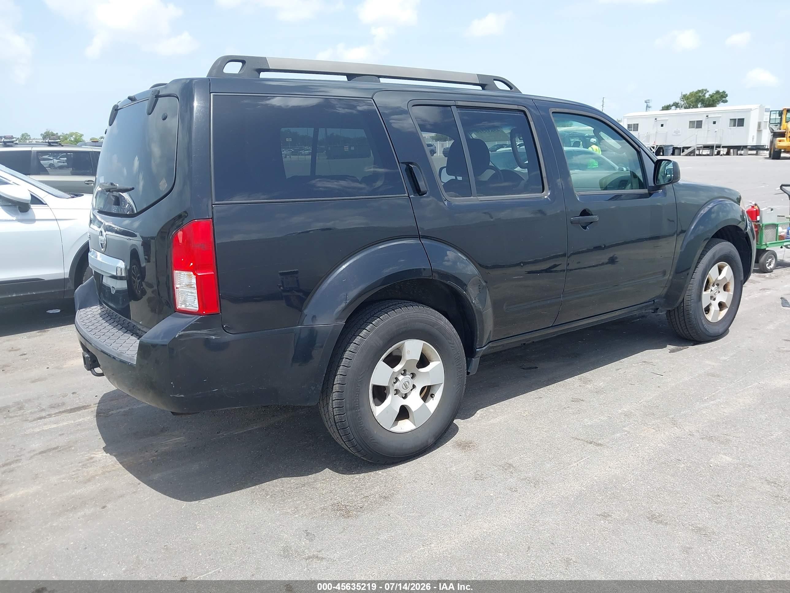 2009 Nissan Pathfinder S Черный vin: 5N1AR18B59C615155