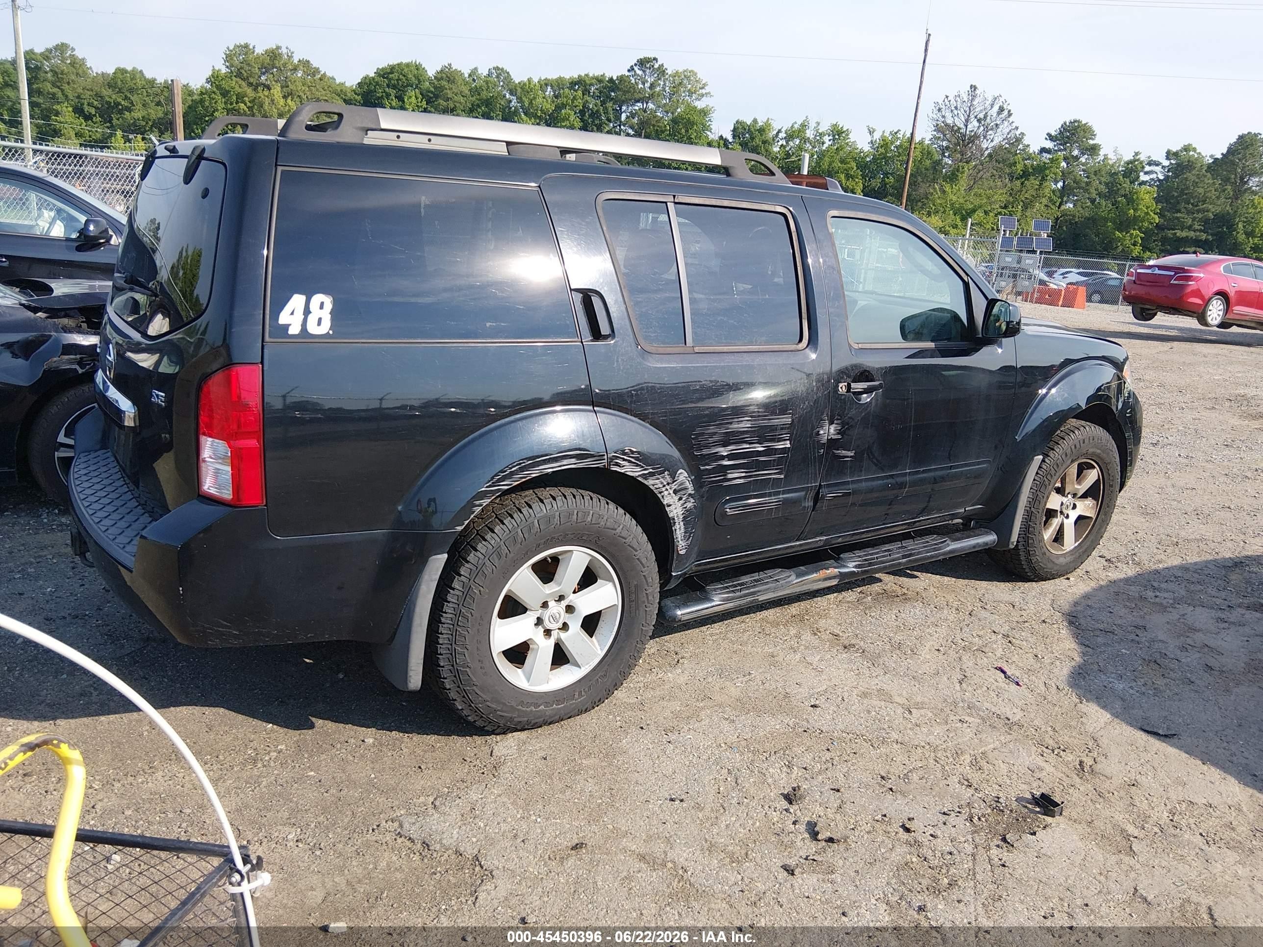 2008 Nissan Pathfinder Se Black vin: 5N1AR18B88C614743