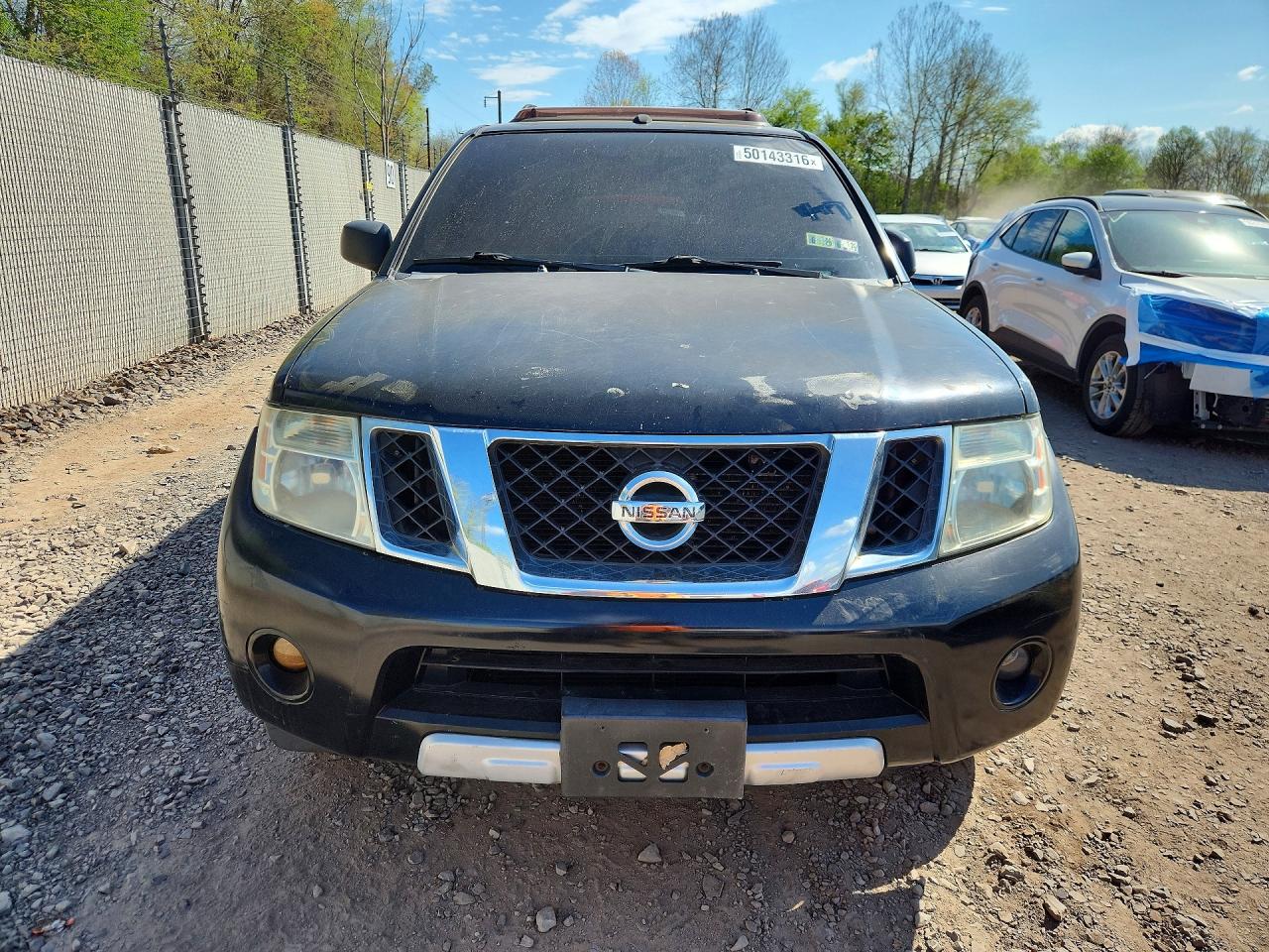 2008 Nissan Pathfinder S Black vin: 5N1AR18B88C652702