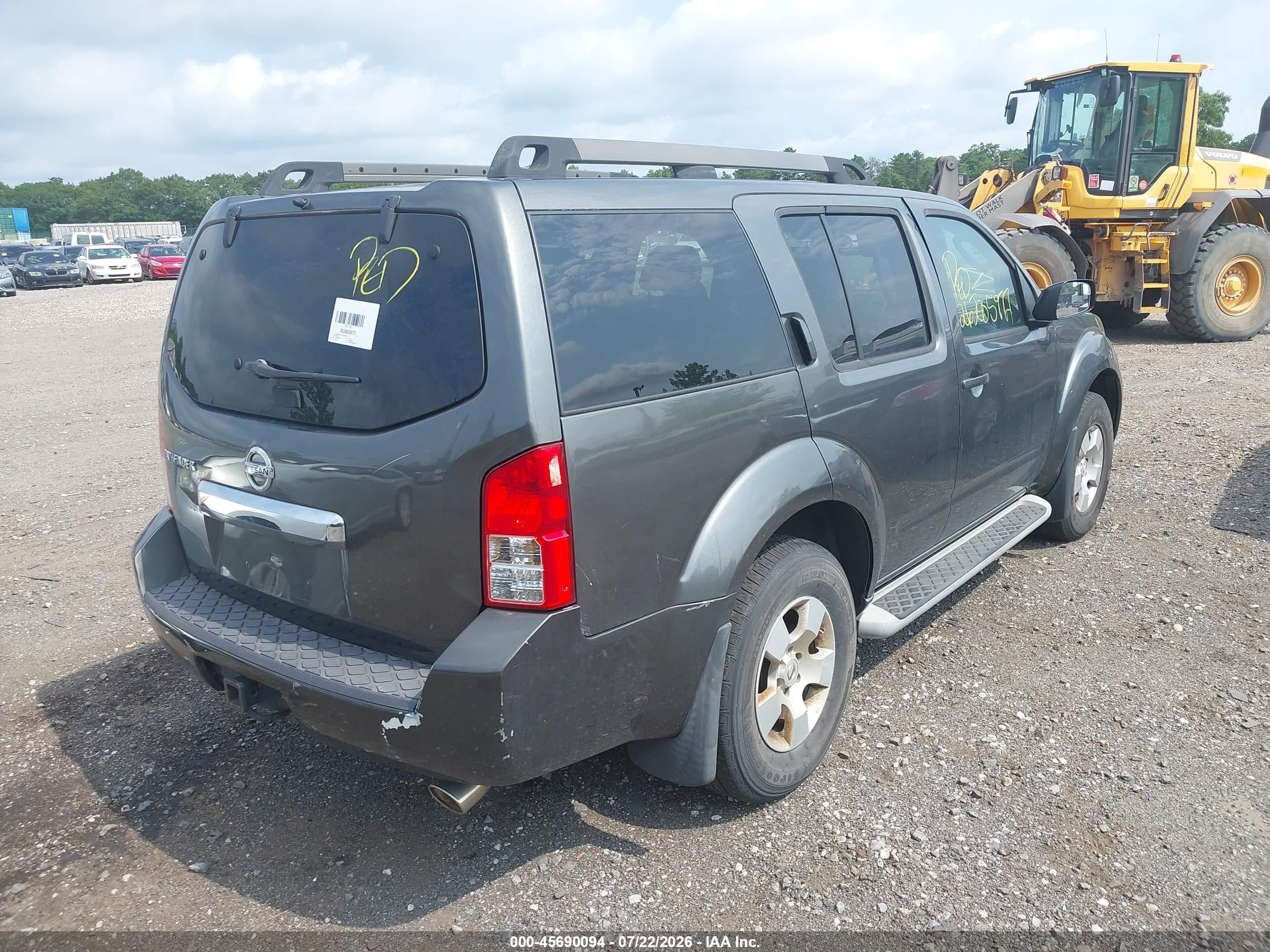 2009 Nissan Pathfinder S Gray vin: 5N1AR18B89C618566