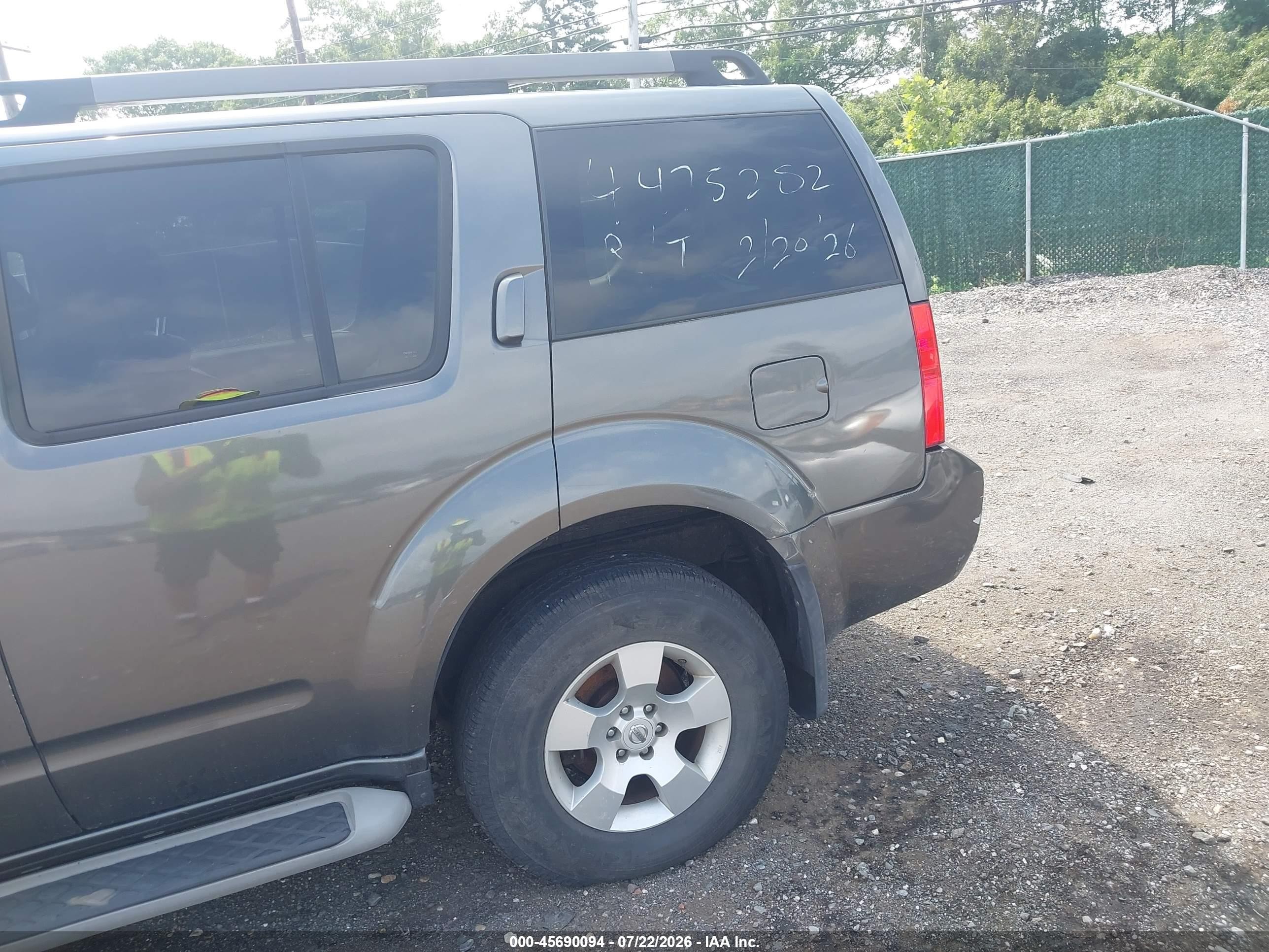 2009 Nissan Pathfinder S Gray vin: 5N1AR18B89C618566