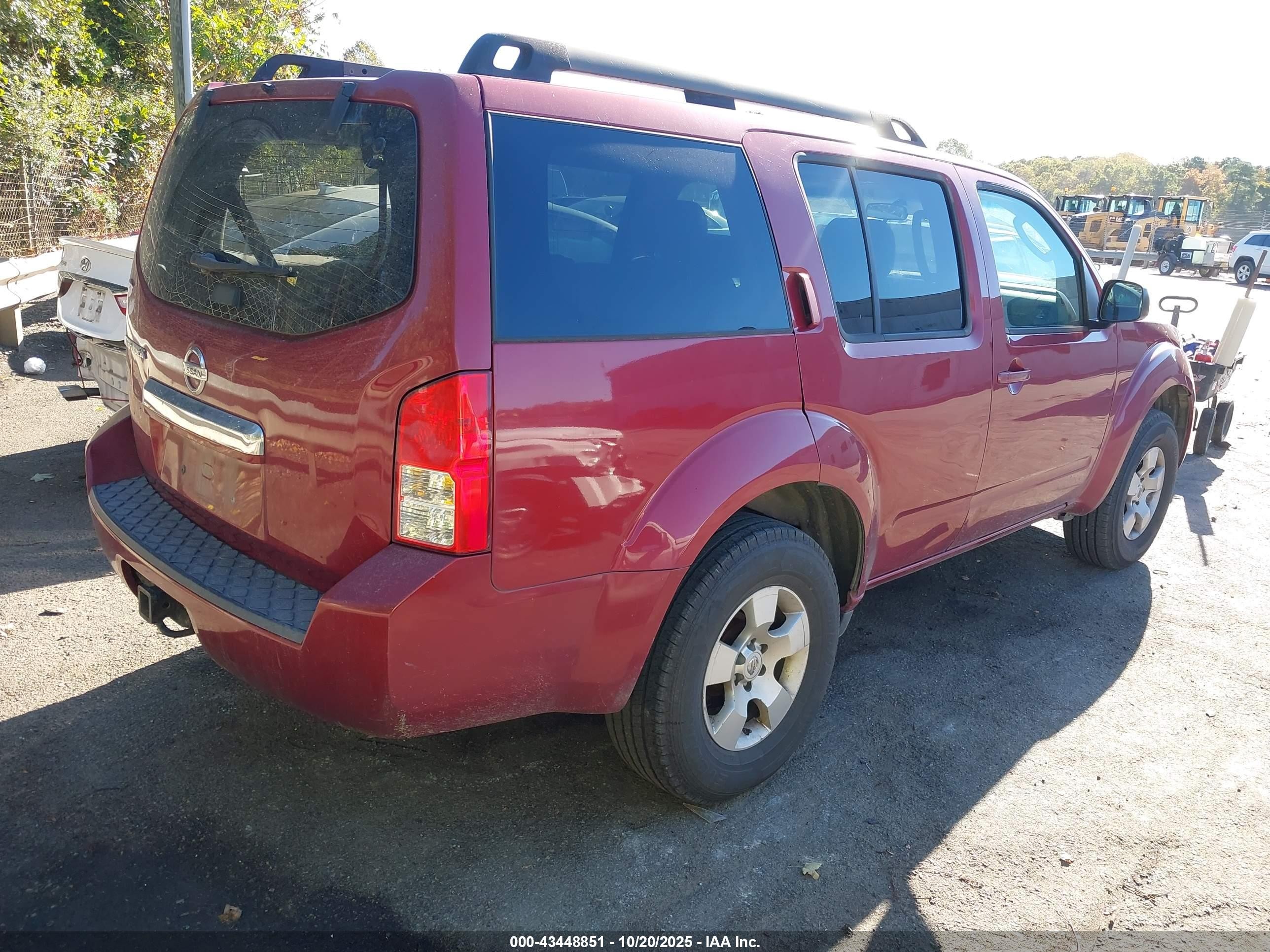 2008 Nissan Pathfinder S Бордовый vin: 5N1AR18B98C641952