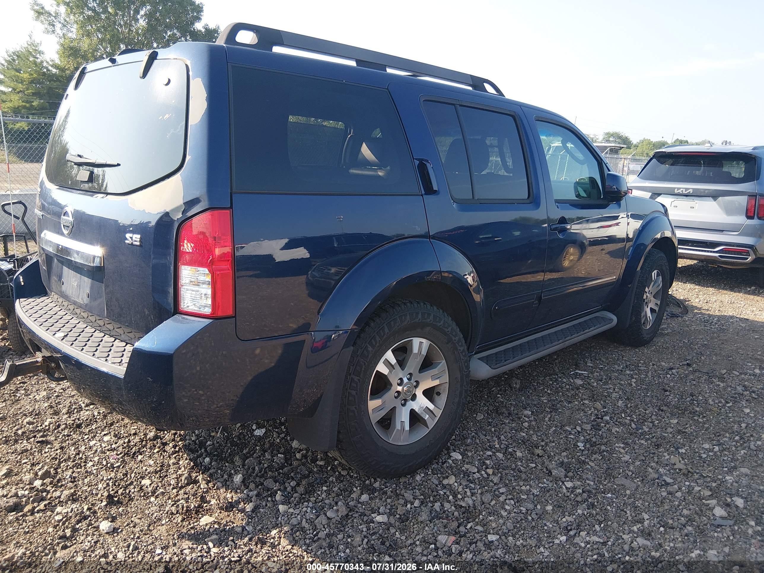 2009 Nissan Pathfinder Se Blue vin: 5N1AR18B99C611450