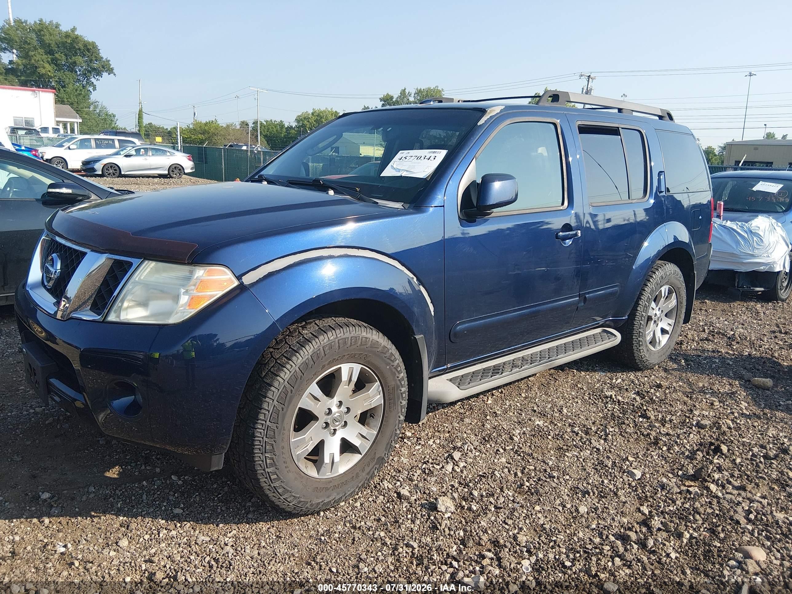 2009 Nissan Pathfinder Se Blue vin: 5N1AR18B99C611450