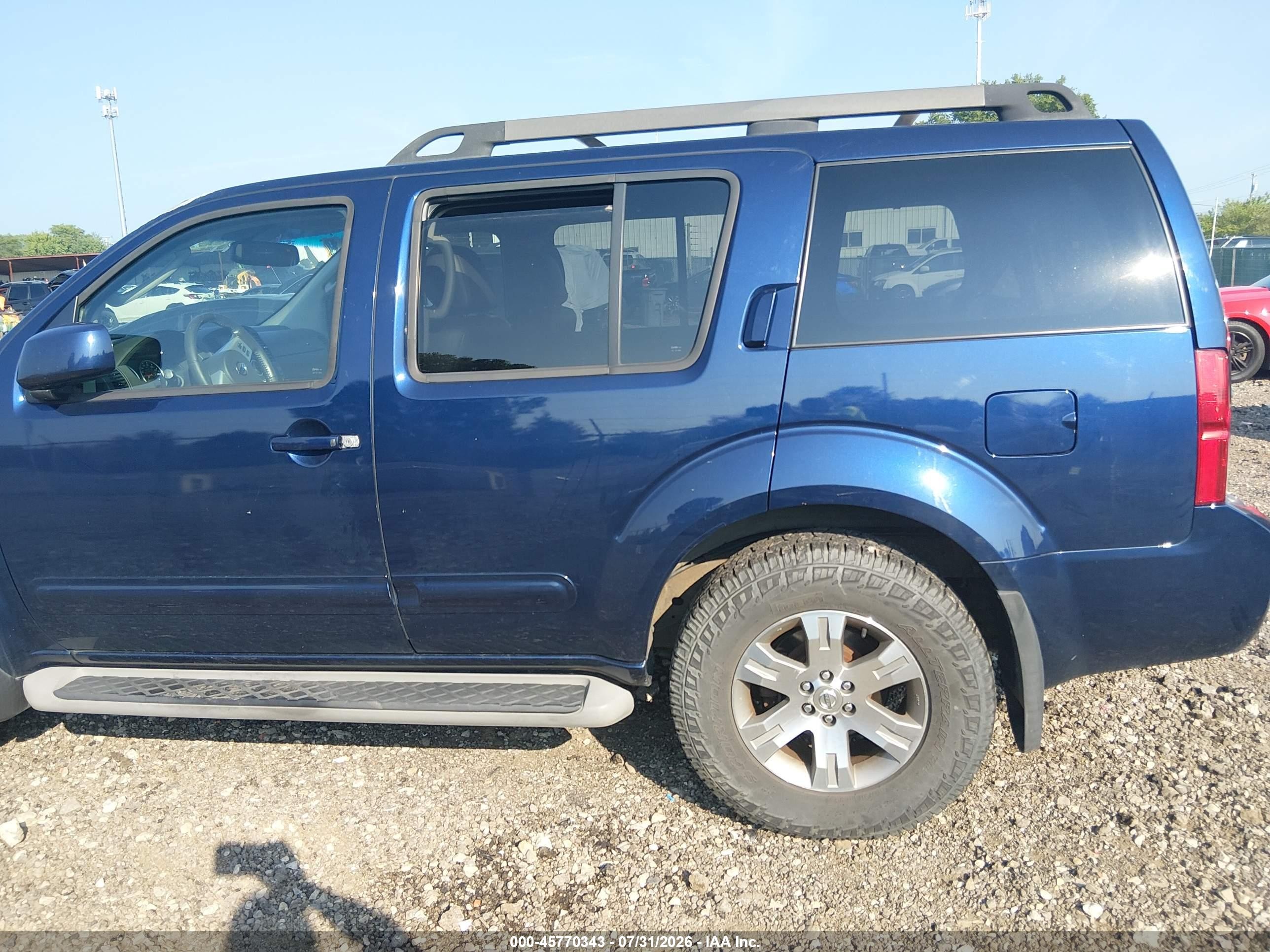 2009 Nissan Pathfinder Se Blue vin: 5N1AR18B99C611450
