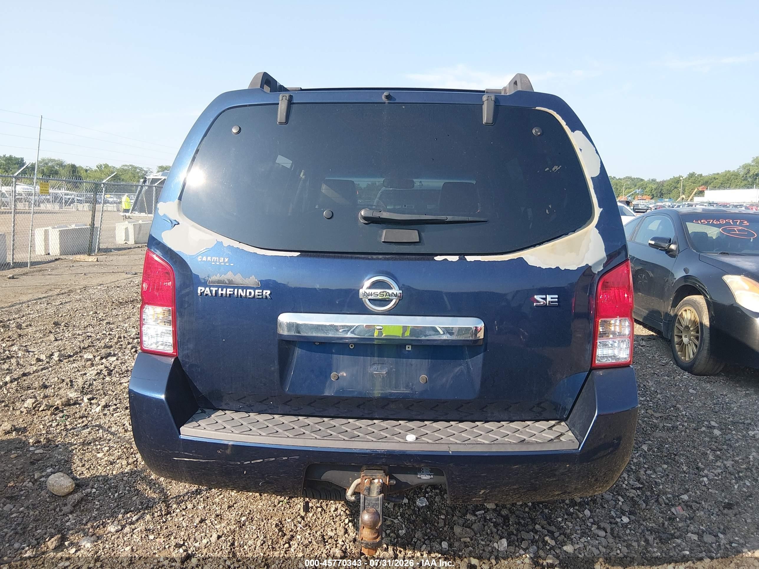2009 Nissan Pathfinder Se Blue vin: 5N1AR18B99C611450
