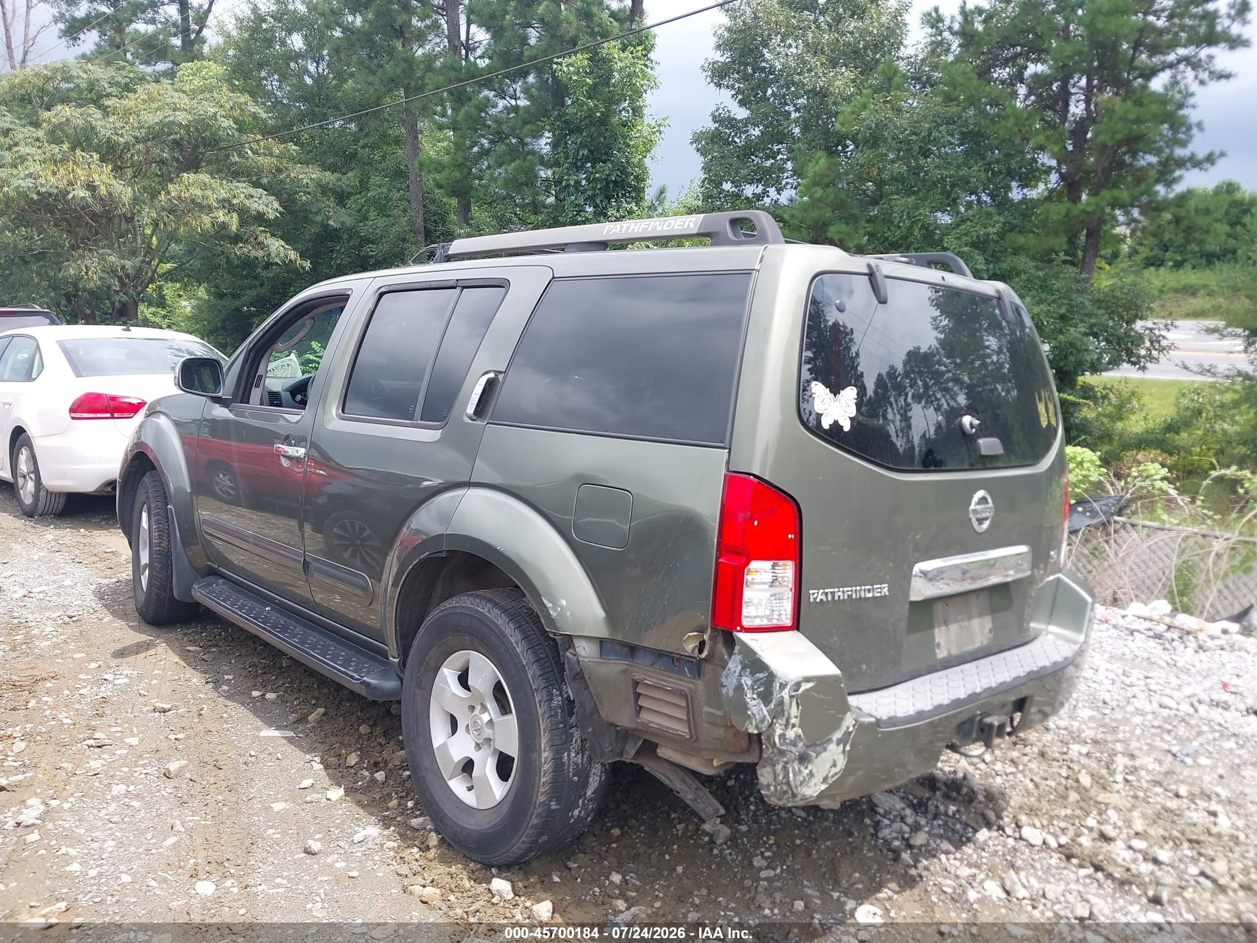 2005 Nissan Pathfinder Se Green vin: 5N1AR18U15C732226