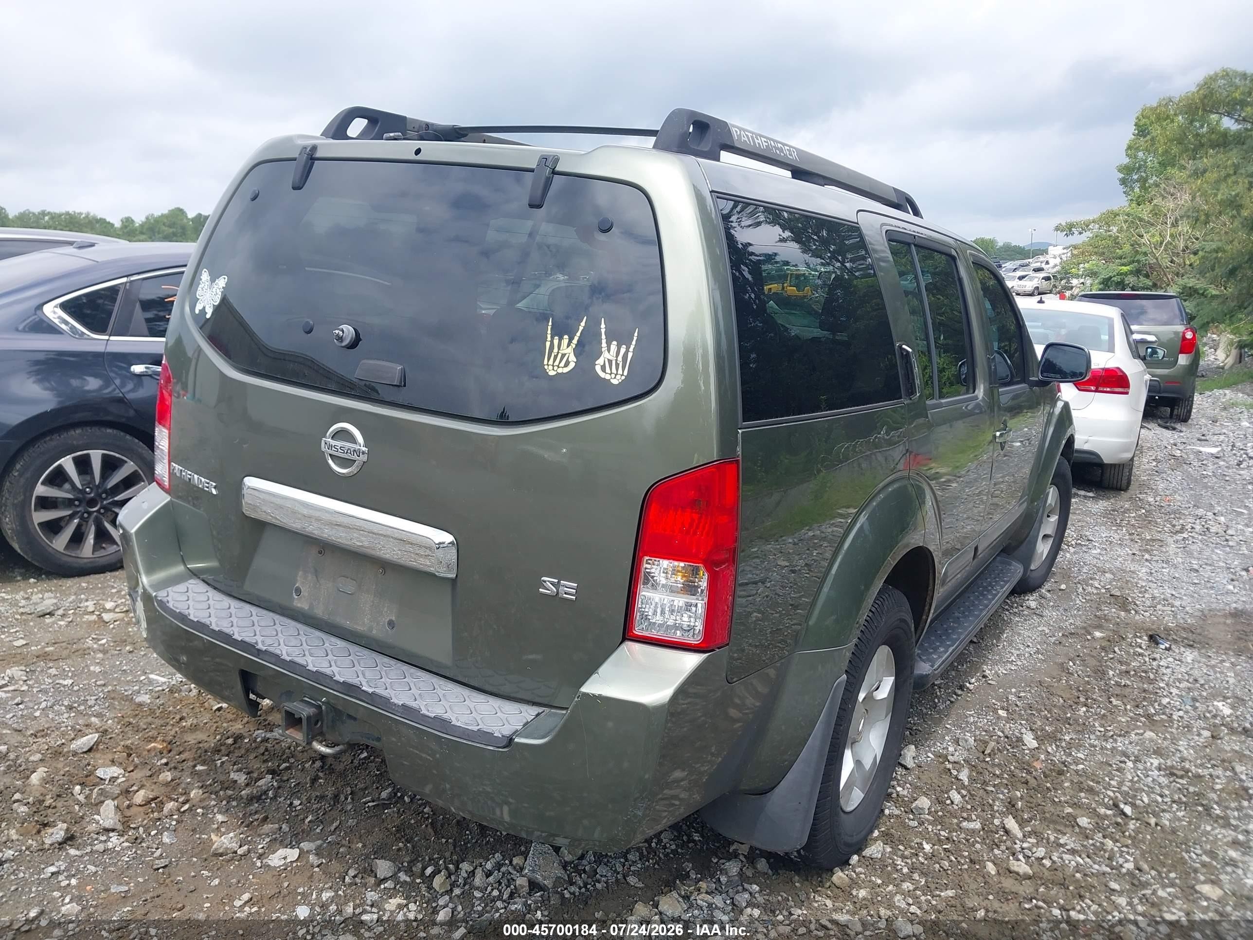 2005 Nissan Pathfinder Se Green vin: 5N1AR18U15C732226