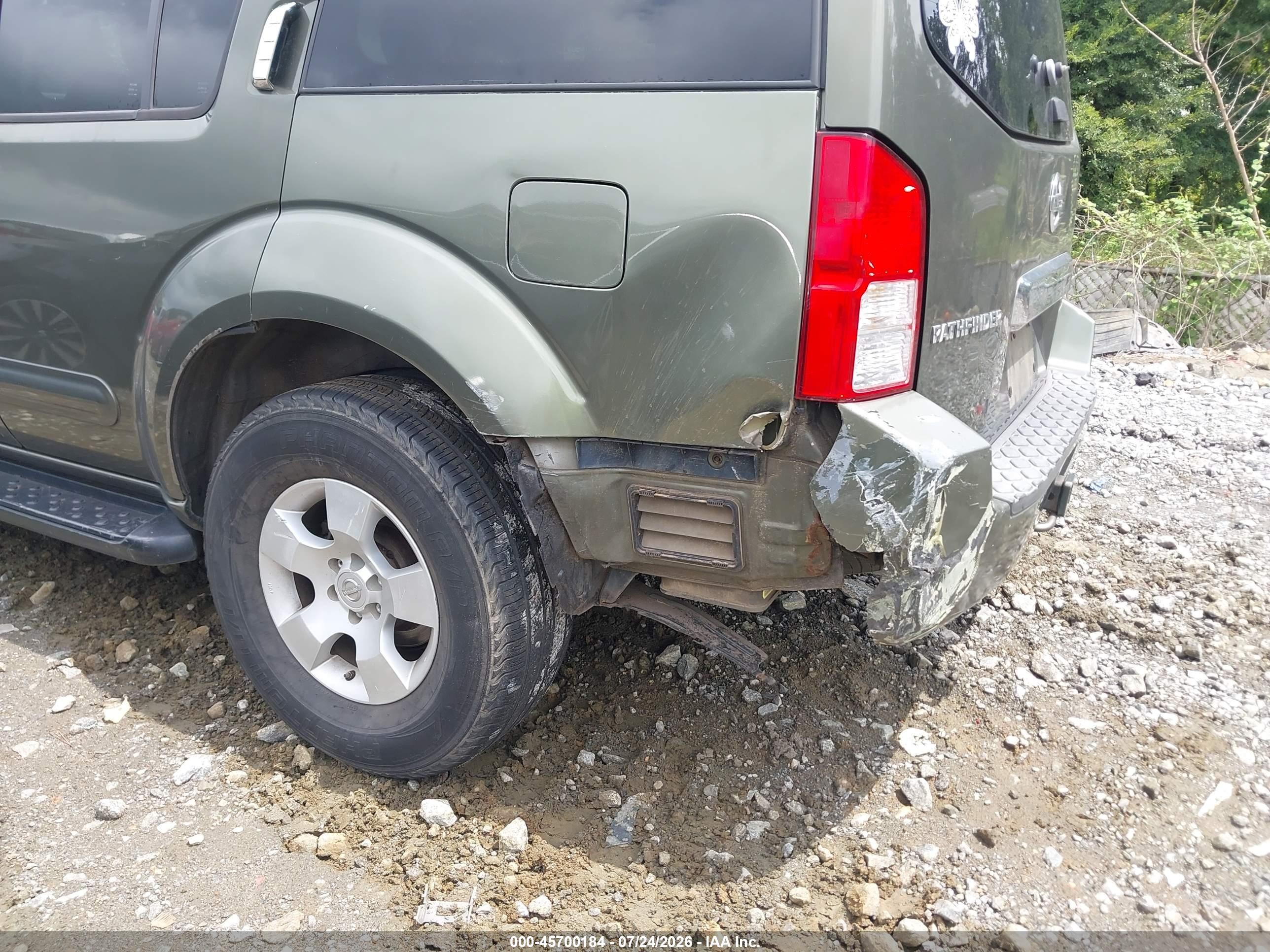2005 Nissan Pathfinder Se Green vin: 5N1AR18U15C732226