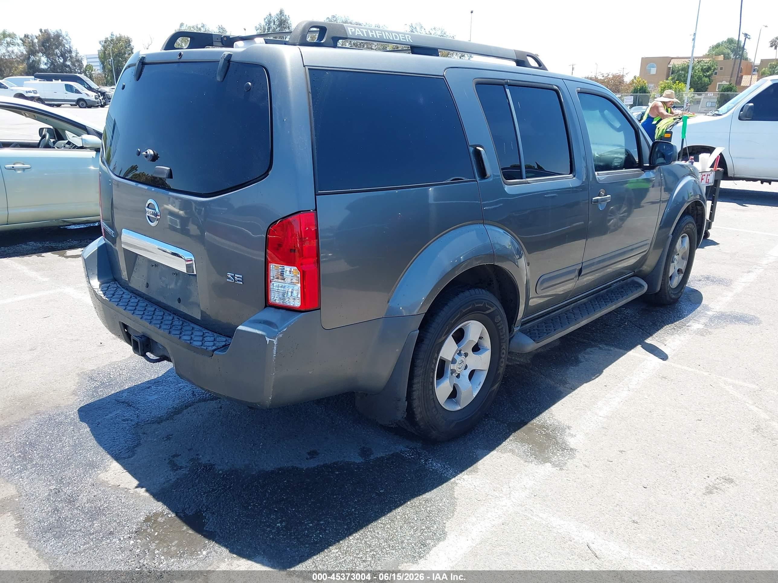 2007 Nissan Pathfinder Se Gray vin: 5N1AR18U17C638625