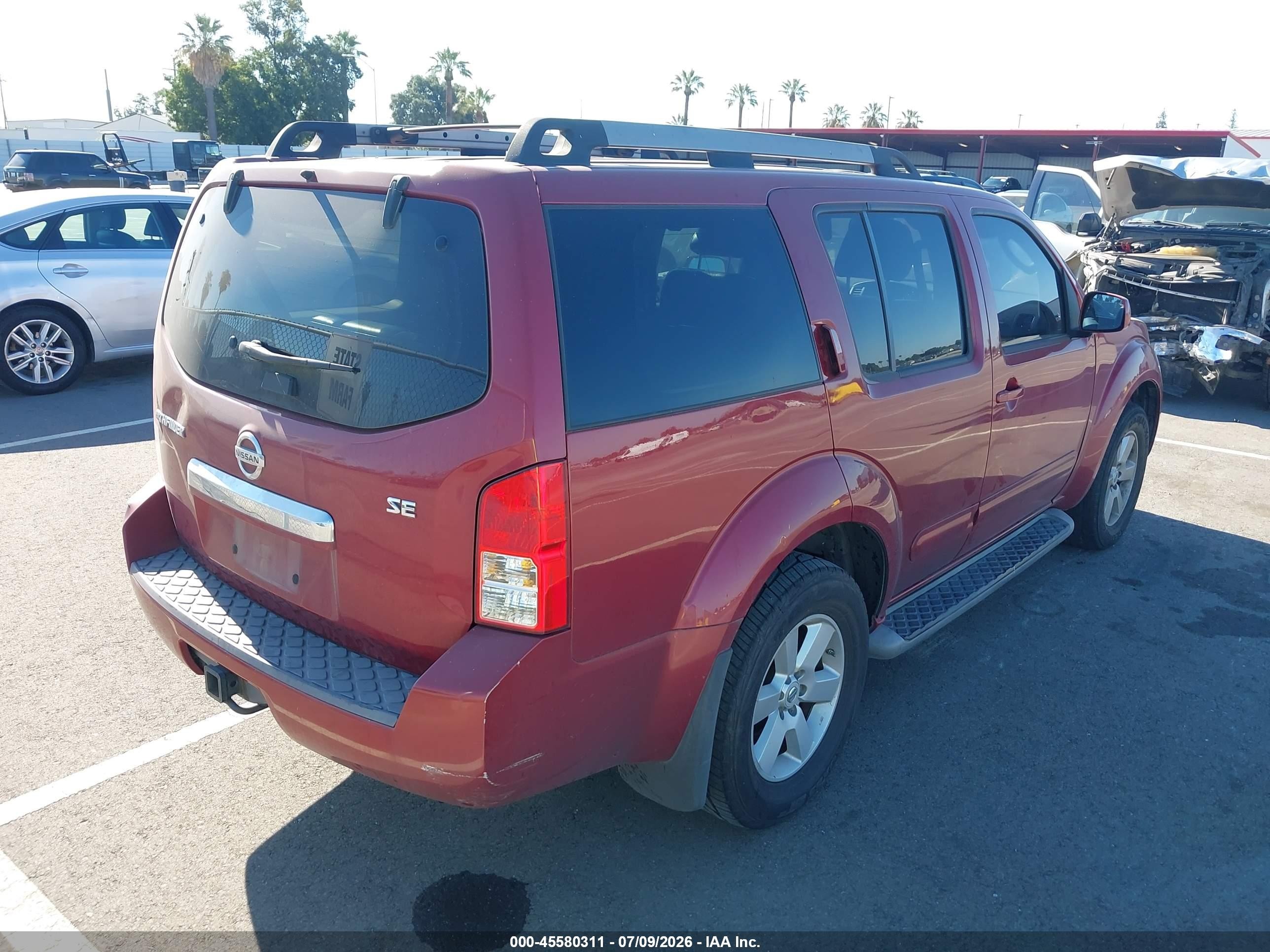 2008 Nissan Pathfinder Se Red vin: 5N1AR18U18C634995