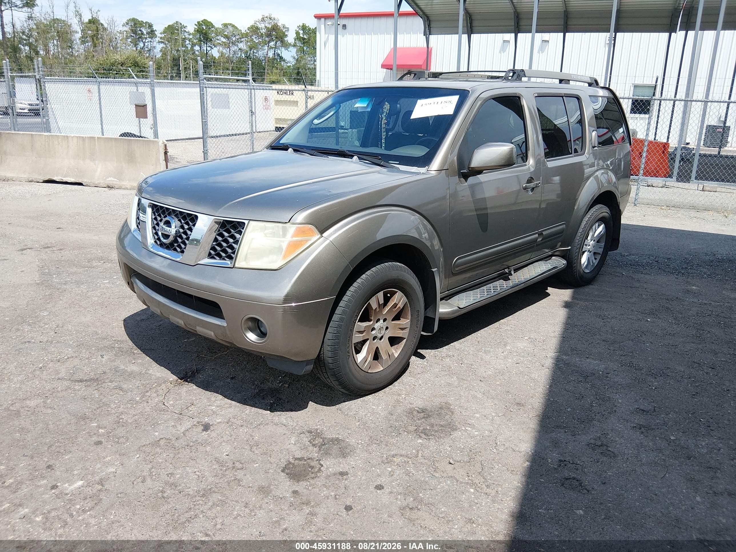 2005 Nissan Pathfinder Le Бежевый vin: 5N1AR18U45C706963