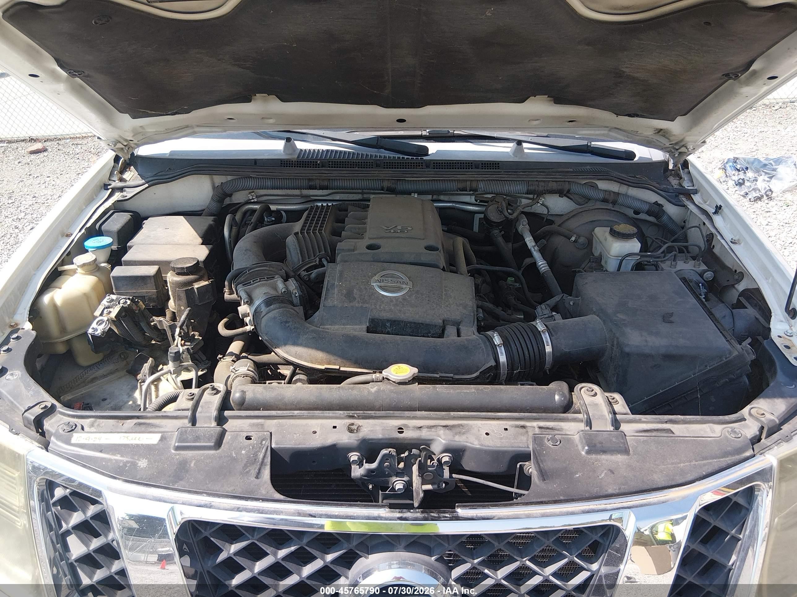 2008 Nissan Pathfinder Se White vin: 5N1AR18U48C648308