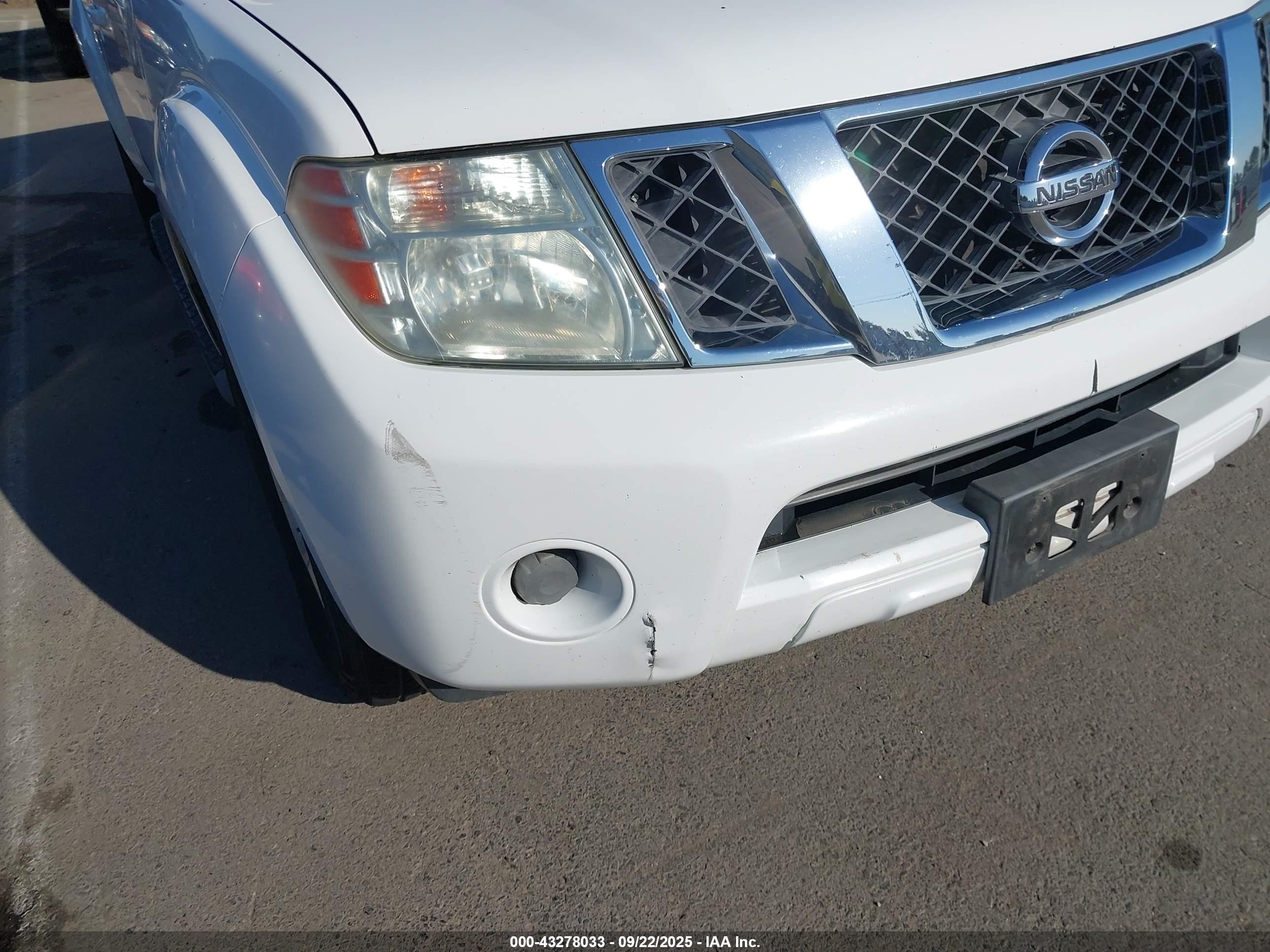 2008 Nissan Pathfinder S White vin: 5N1AR18U58C616029