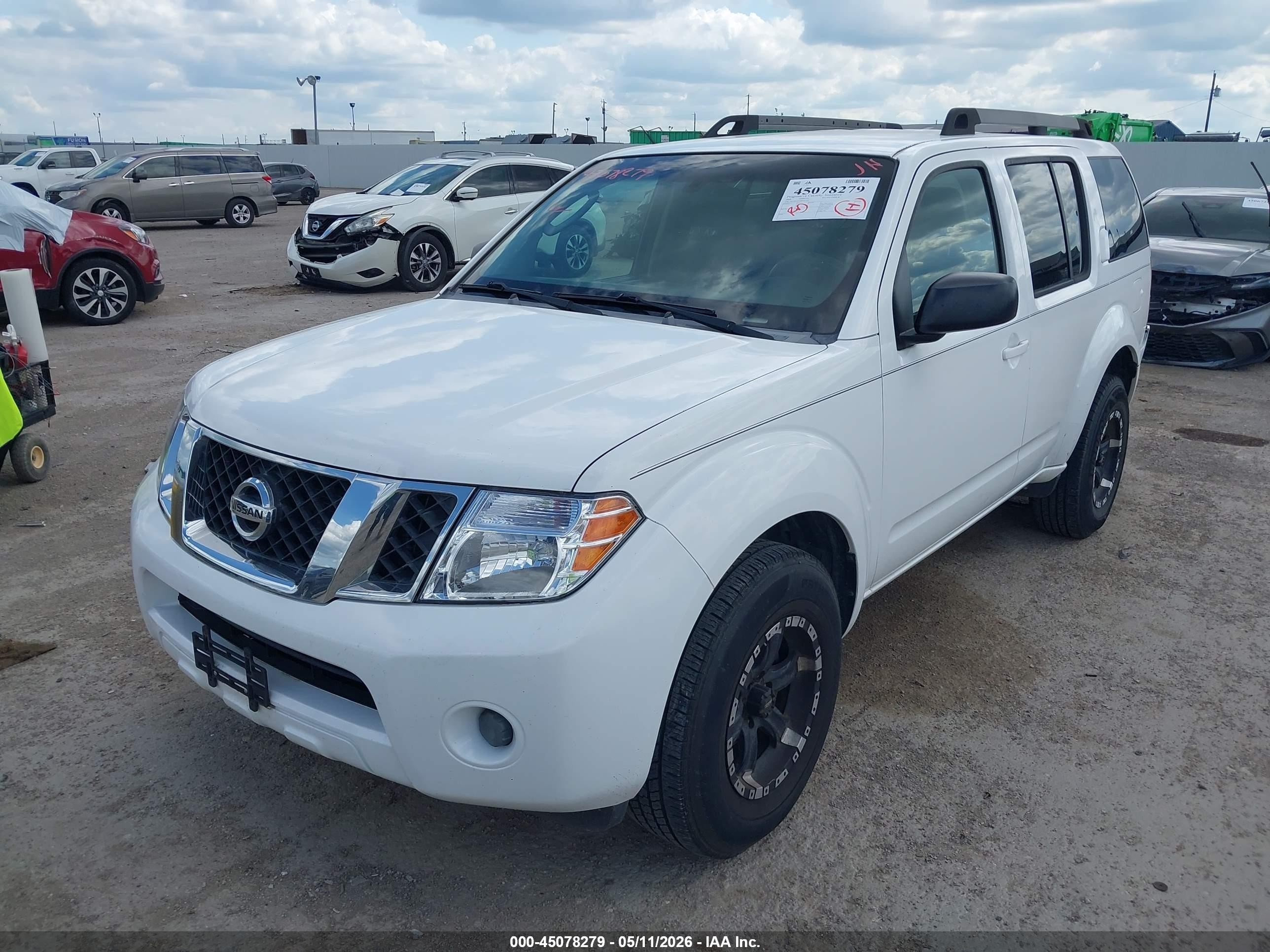 2008 Nissan Pathfinder S White vin: 5N1AR18U58C651220