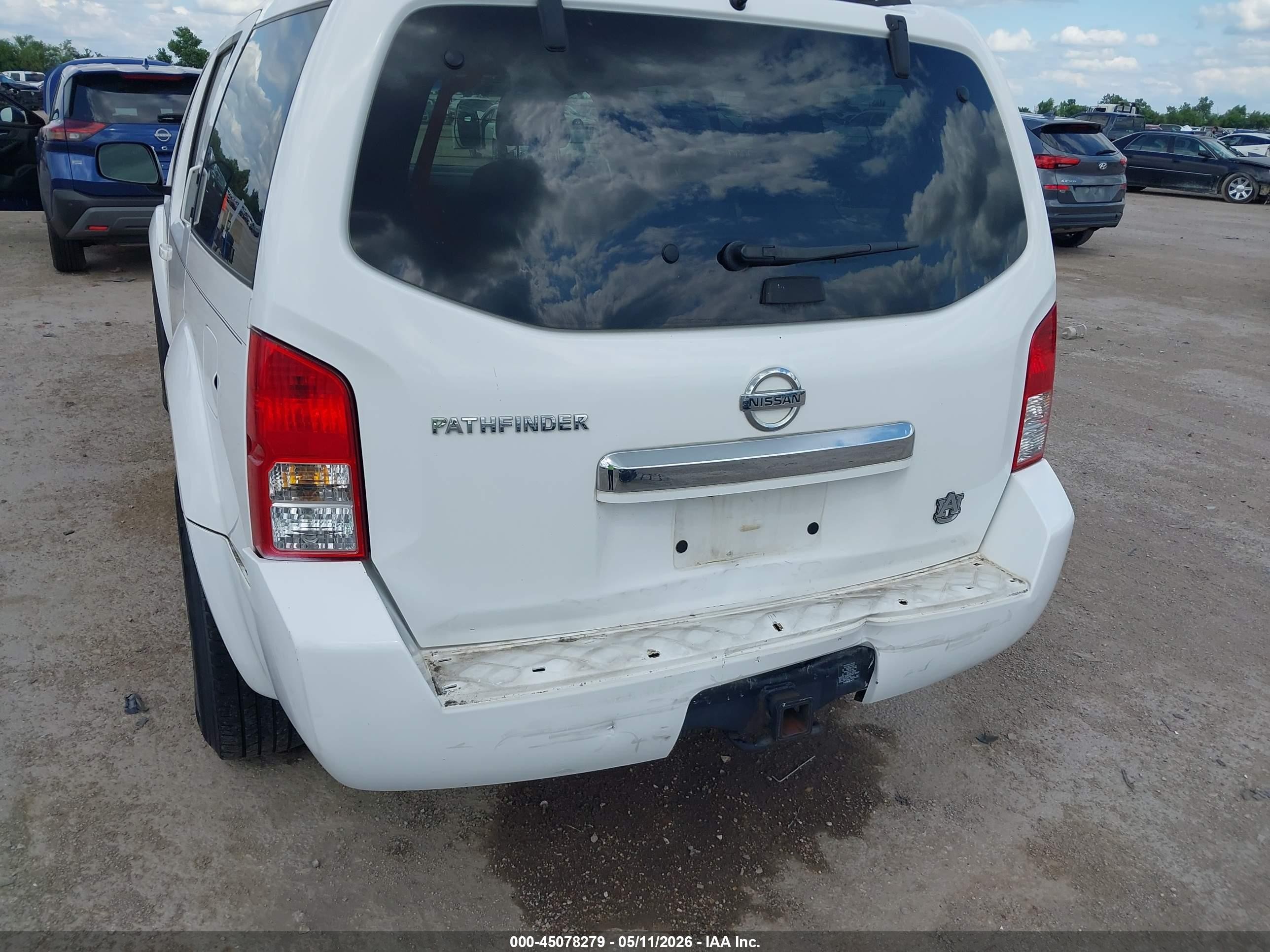 2008 Nissan Pathfinder S White vin: 5N1AR18U58C651220
