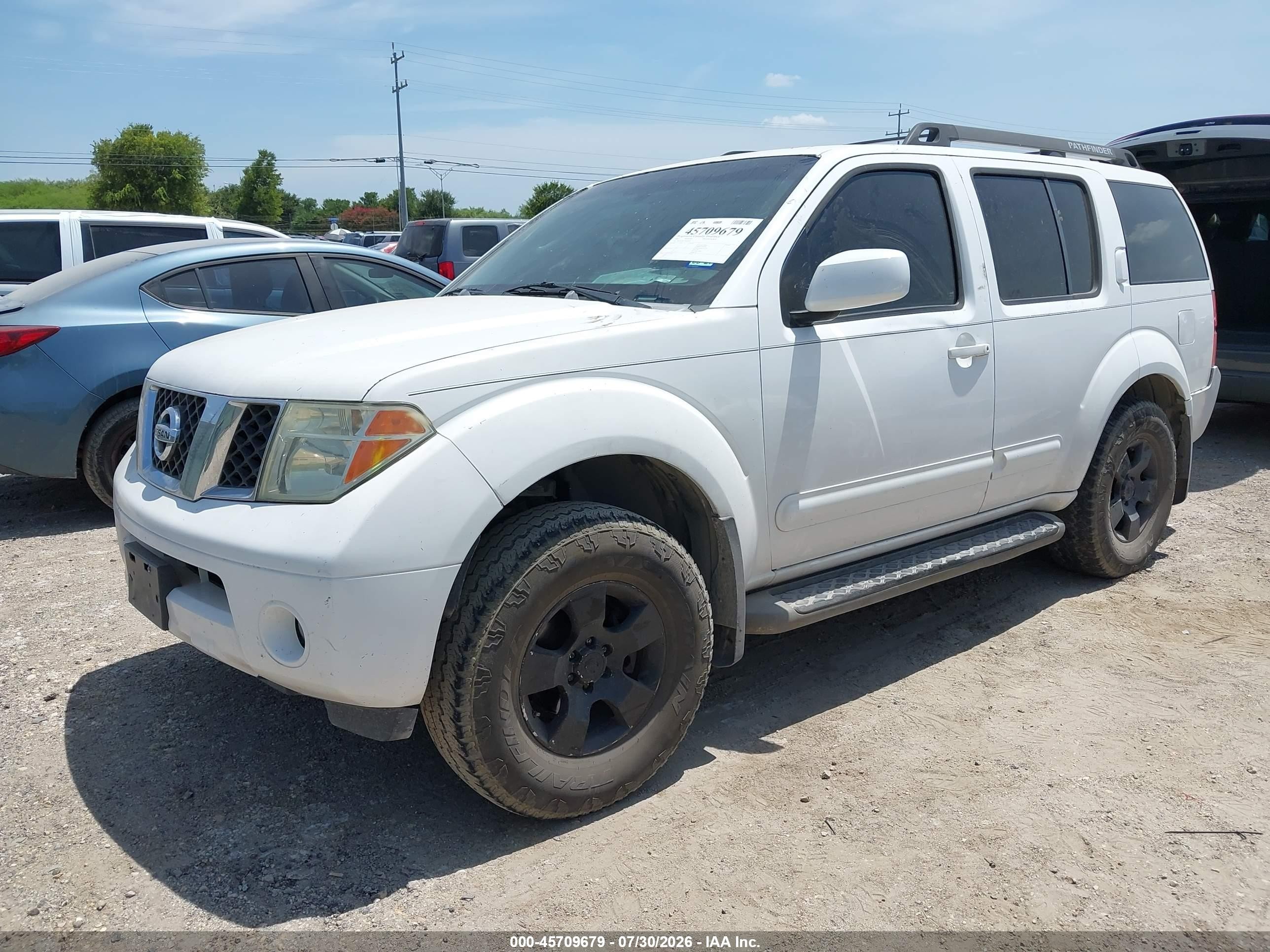 2007 Nissan Pathfinder Se White vin: 5N1AR18U77C638953