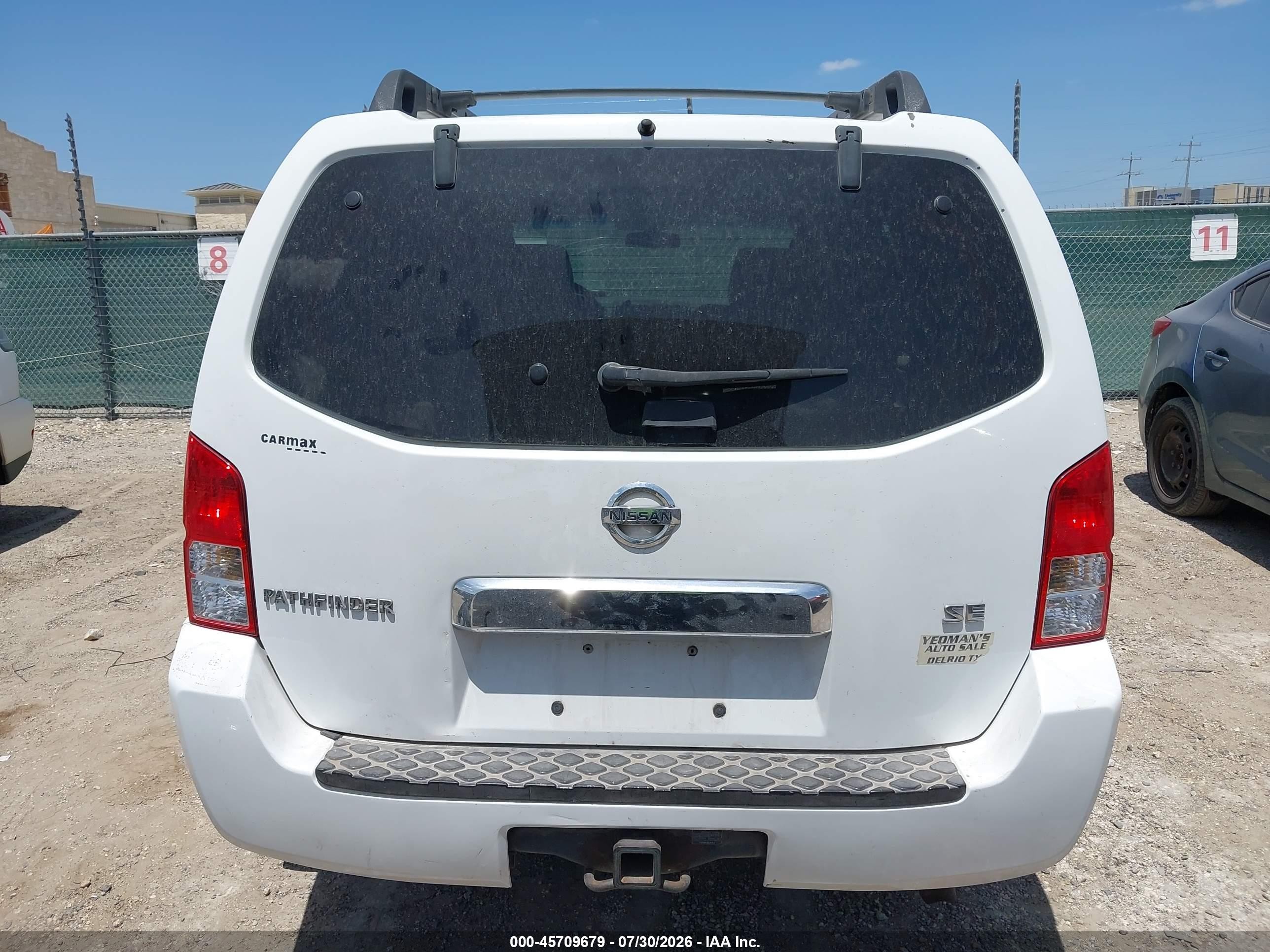 2007 Nissan Pathfinder Se White vin: 5N1AR18U77C638953