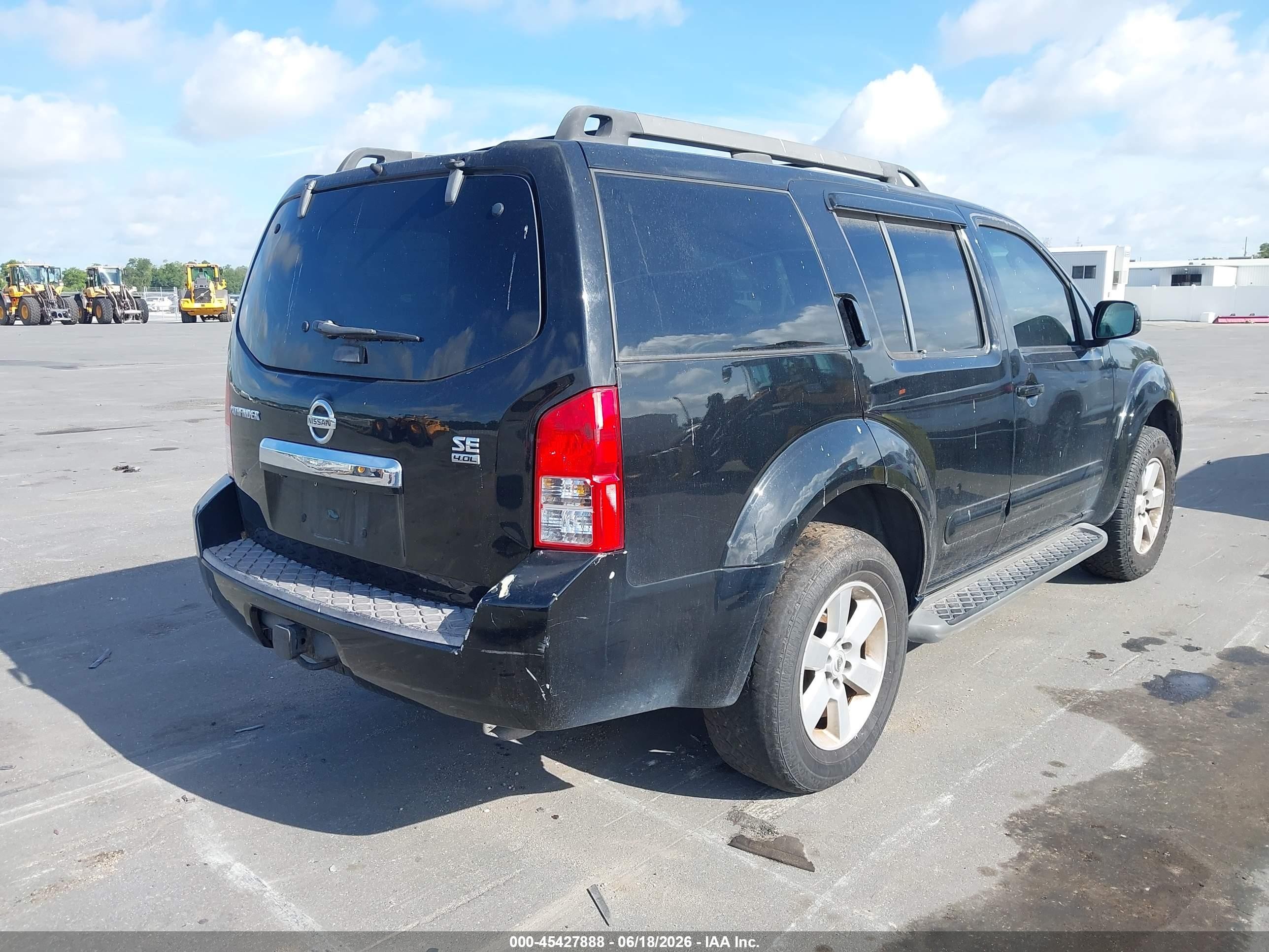 2008 Nissan Pathfinder Se Black vin: 5N1AR18U78C665264