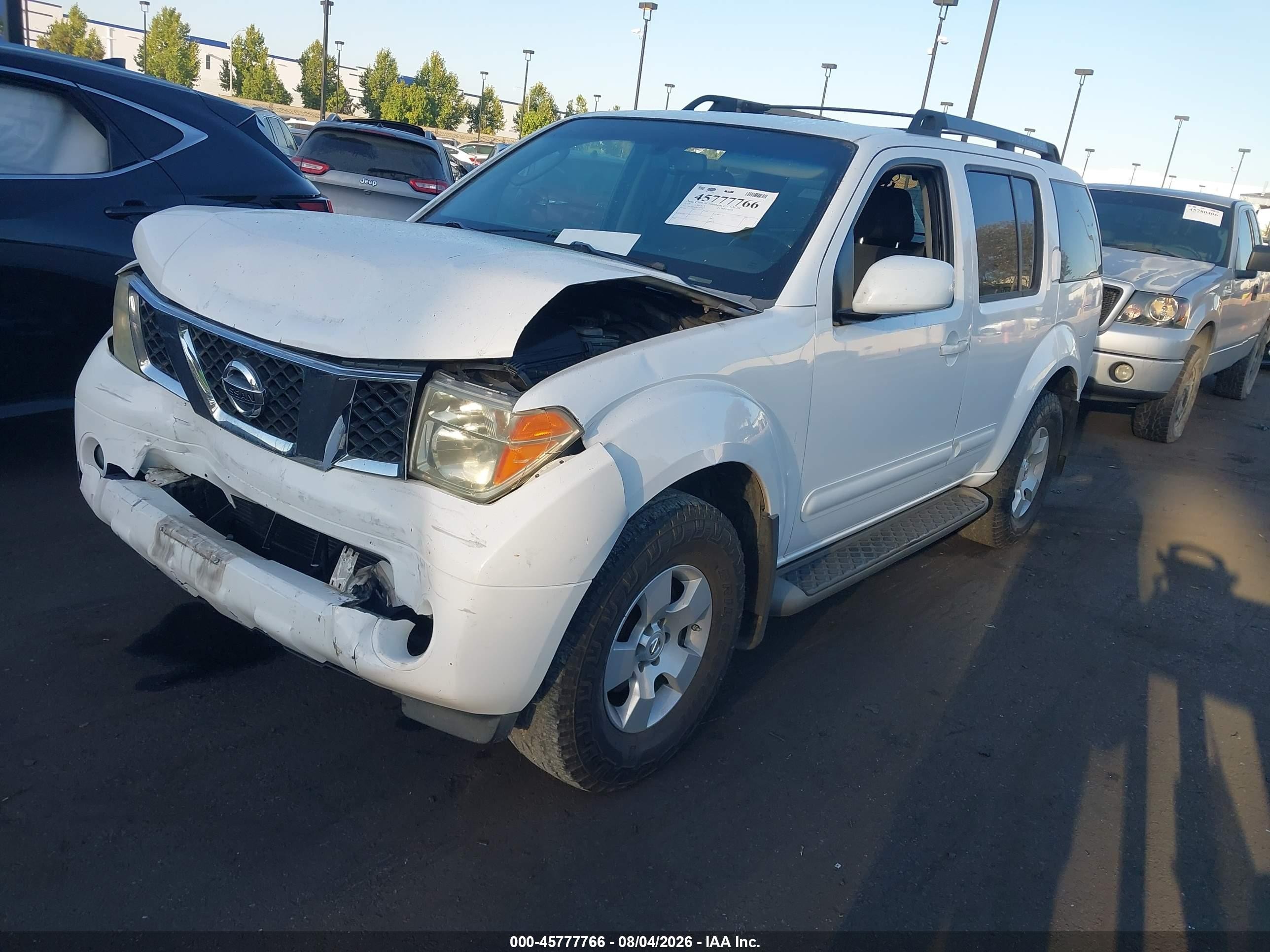 2007 Nissan Pathfinder Se White vin: 5N1AR18U87C637987