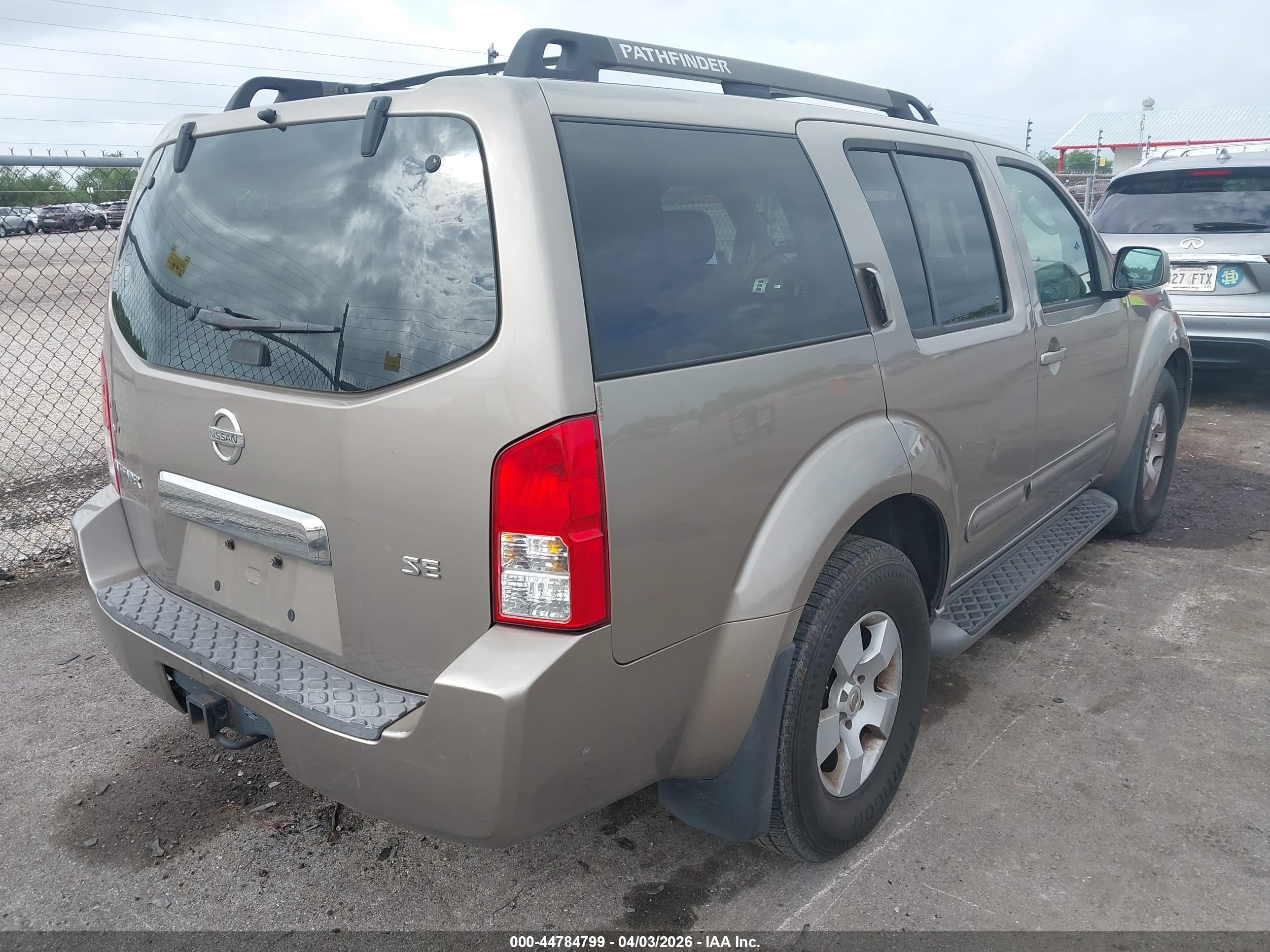2007 Nissan Pathfinder Se Tan vin: 5N1AR18UX7C634783