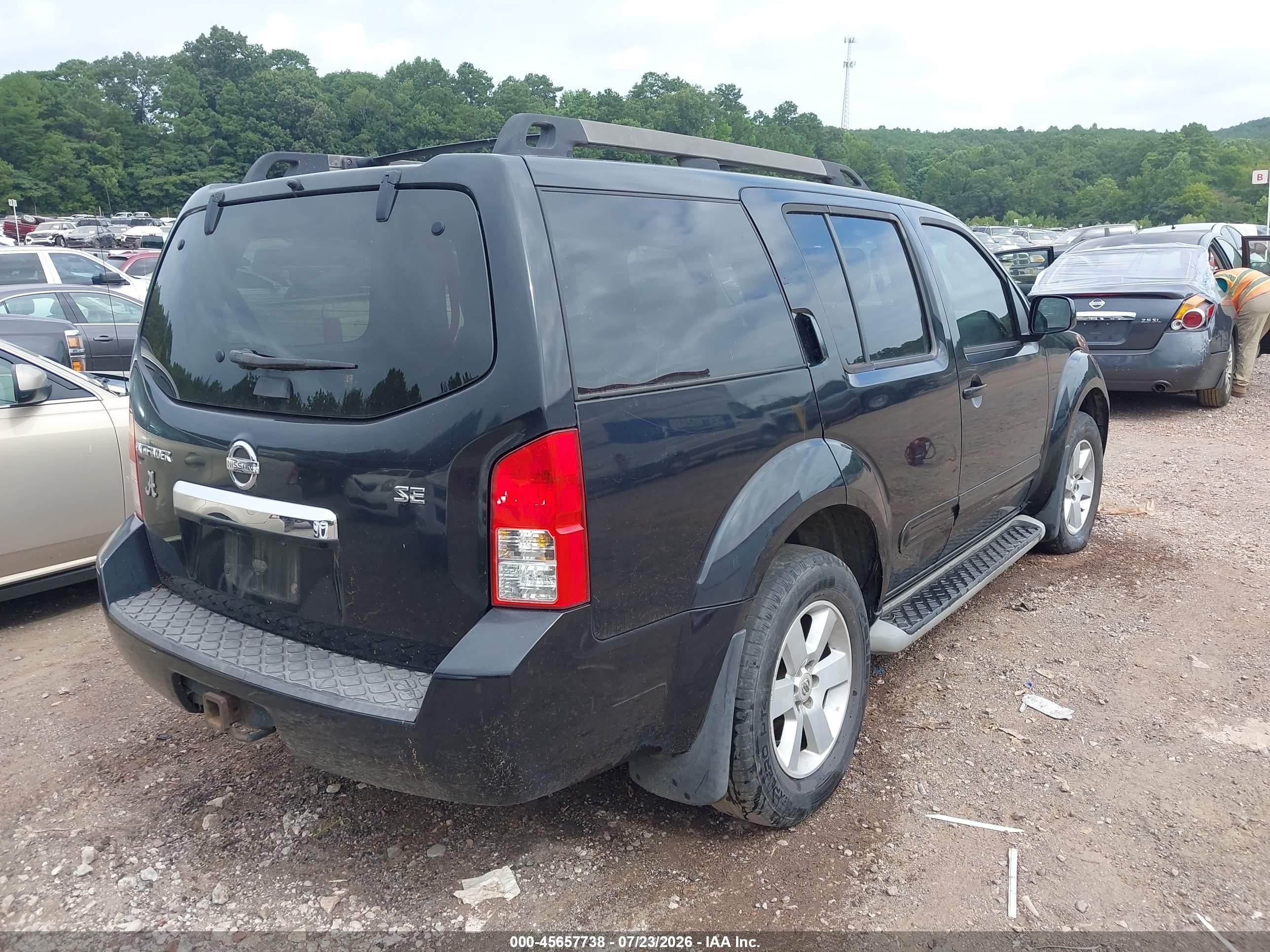 2008 Nissan Pathfinder Se Black vin: 5N1AR18UX8C645977