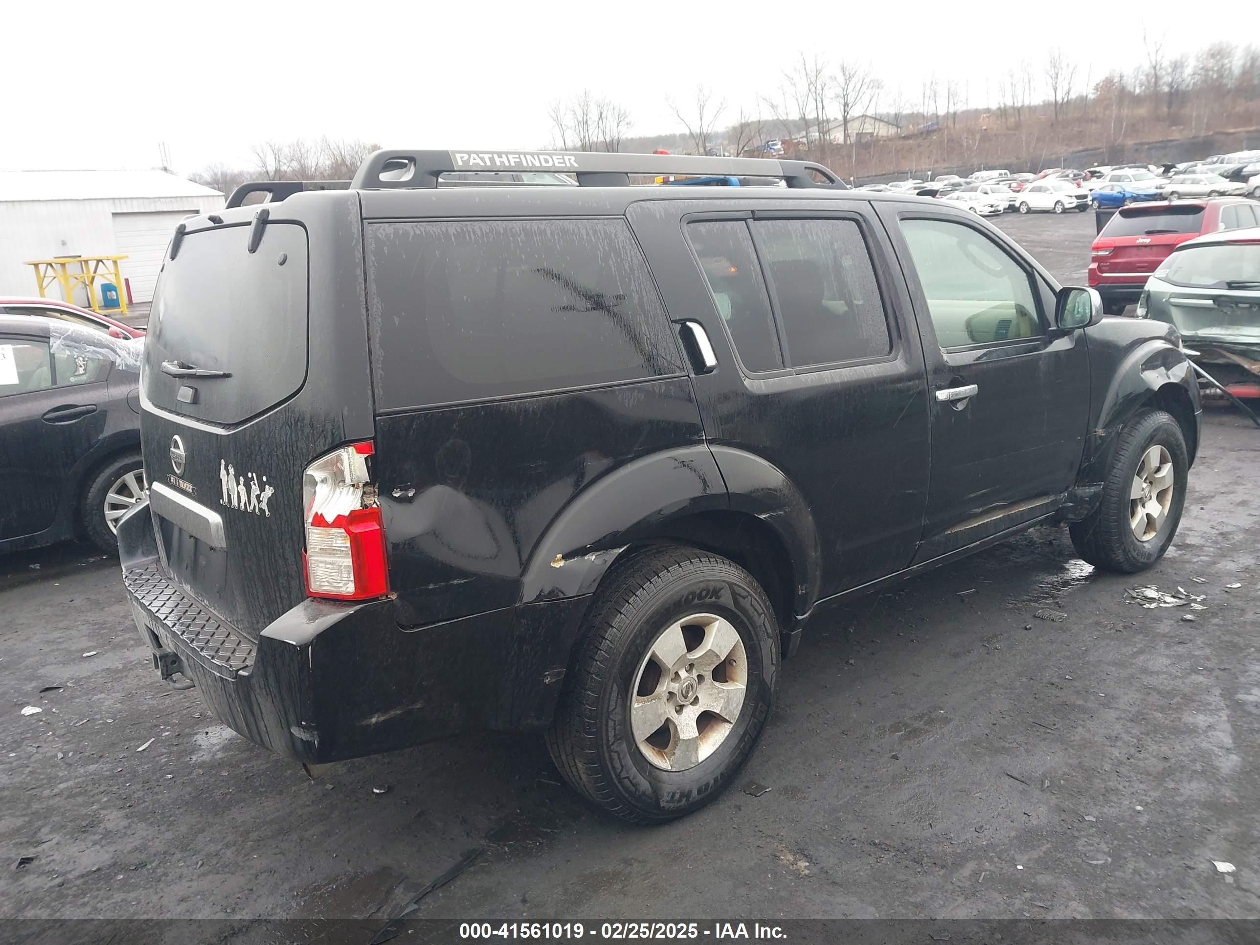 2007 Nissan Pathfinder S Black vin: 5N1AR18W17C610180